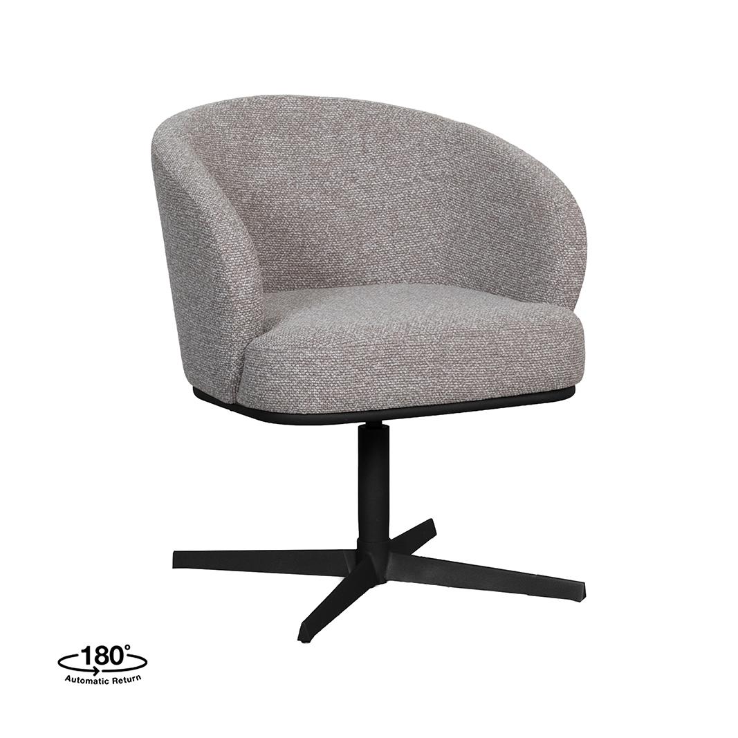  Eetkamerstoel Cannes - Mushroom - Royal Boucle - Zwart Metalen Frame afbeelding 1