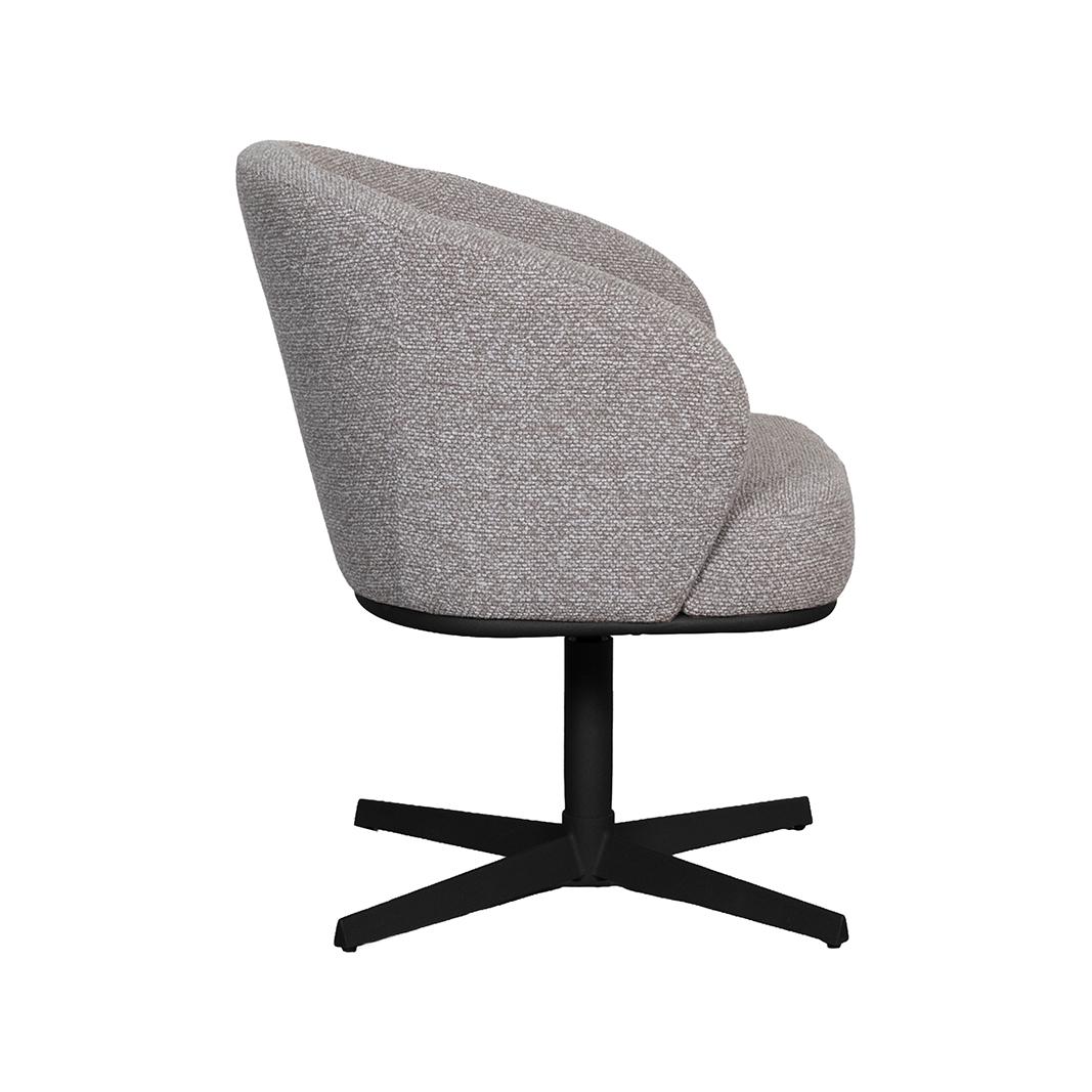  Eetkamerstoel Cannes - Mushroom - Royal Boucle - Zwart Metalen Frame afbeelding 4