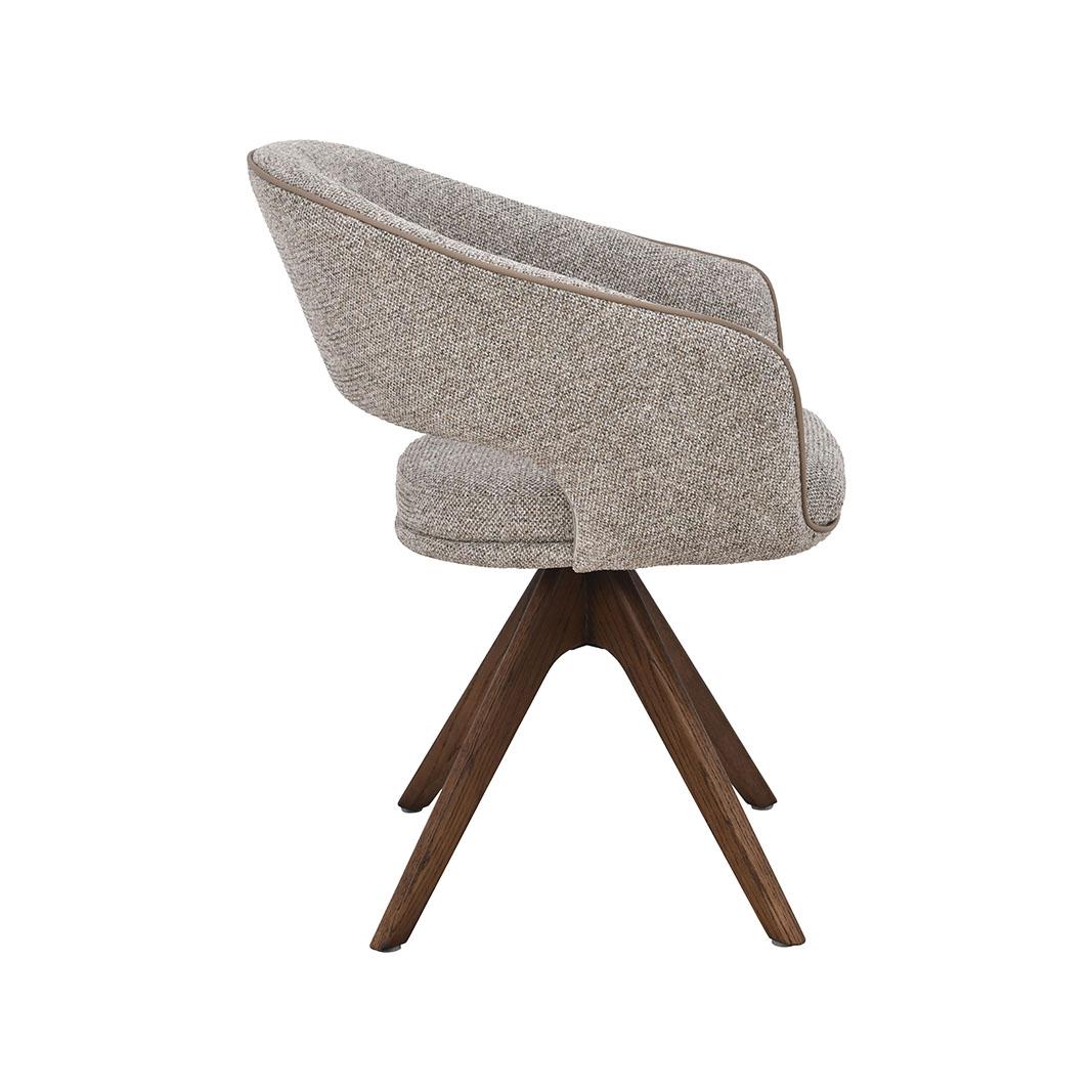  Eetkamerstoel Osuma - Beige - Prestige - Walnoot Houten Frame afbeelding 3