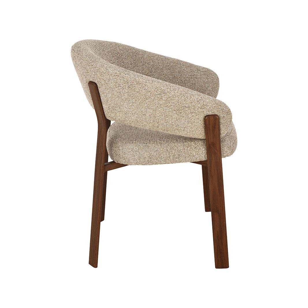  Eetkamerstoel Sato - Beige - Prestige - Walnoot Houten Frame afbeelding 3