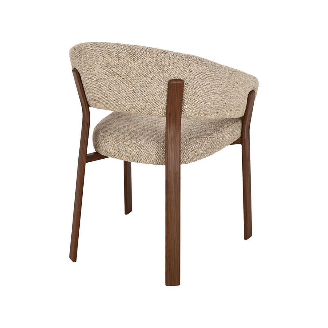 Eetkamerstoel Sato - Beige - Prestige - Walnoot Houten Frame afbeelding 4