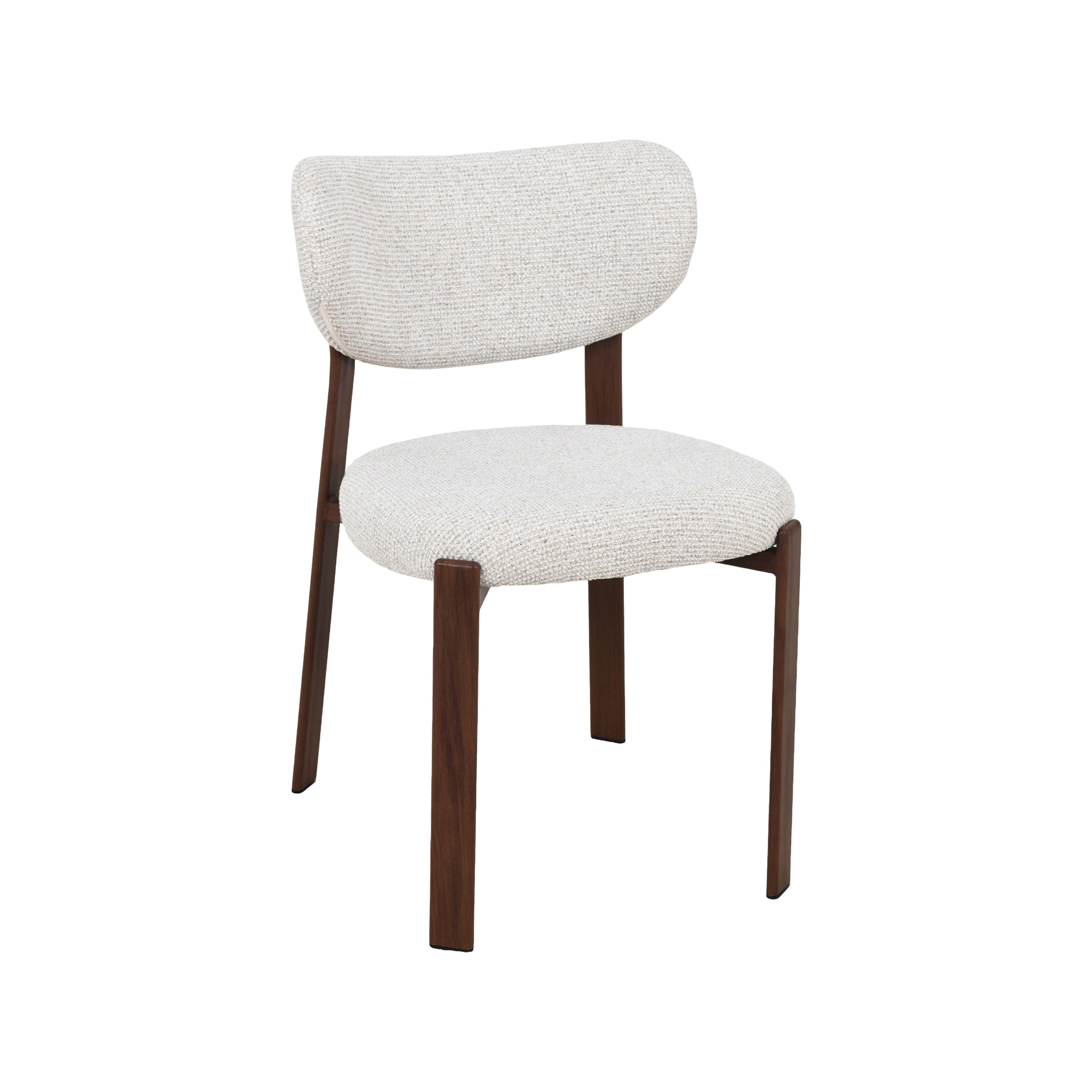  Eetkamerstoel Mika - Naturel - Prestige - Walnoot Houtlook Metaal afbeelding 1