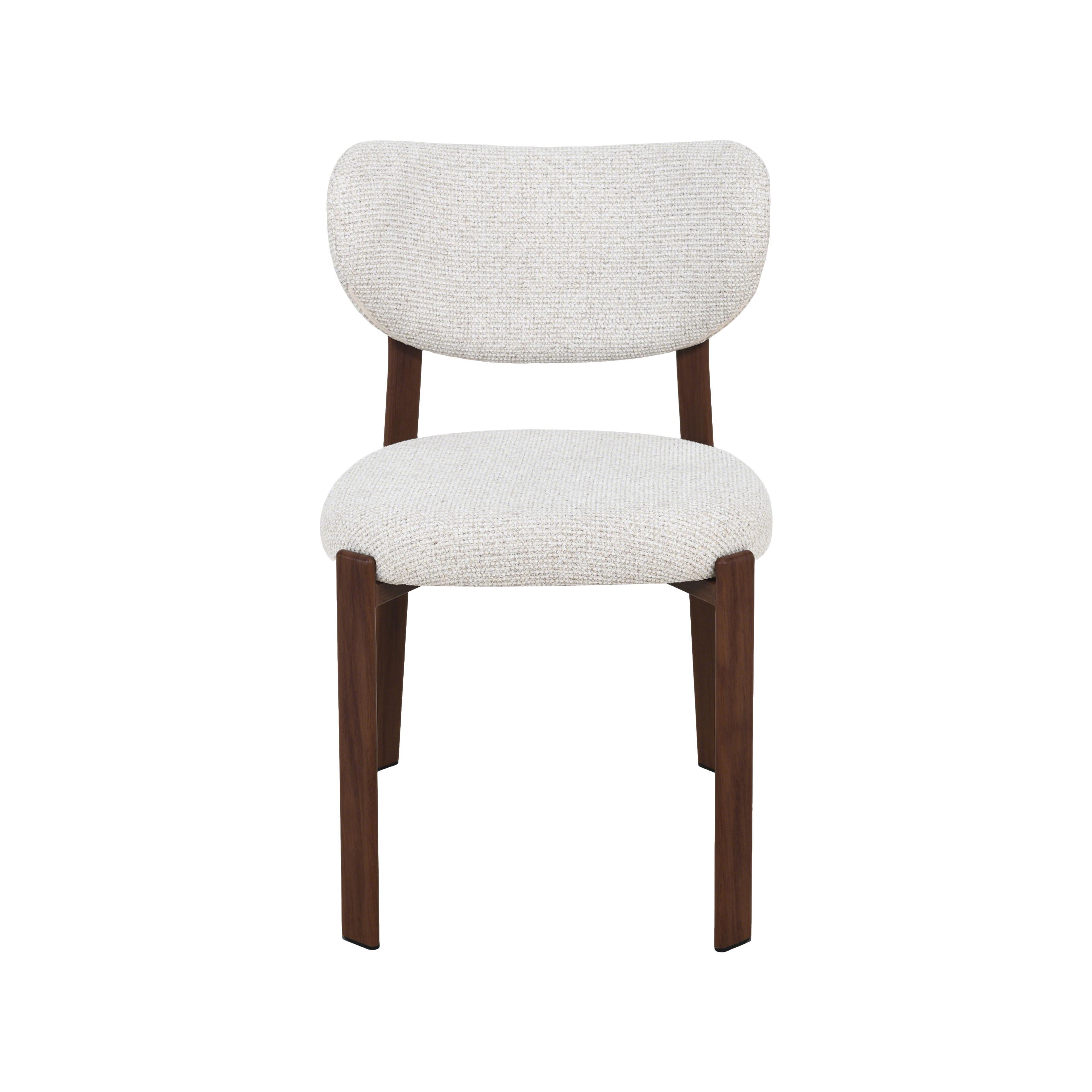  Eetkamerstoel Mika - Naturel - Prestige - Walnoot Houtlook Metaal afbeelding 2