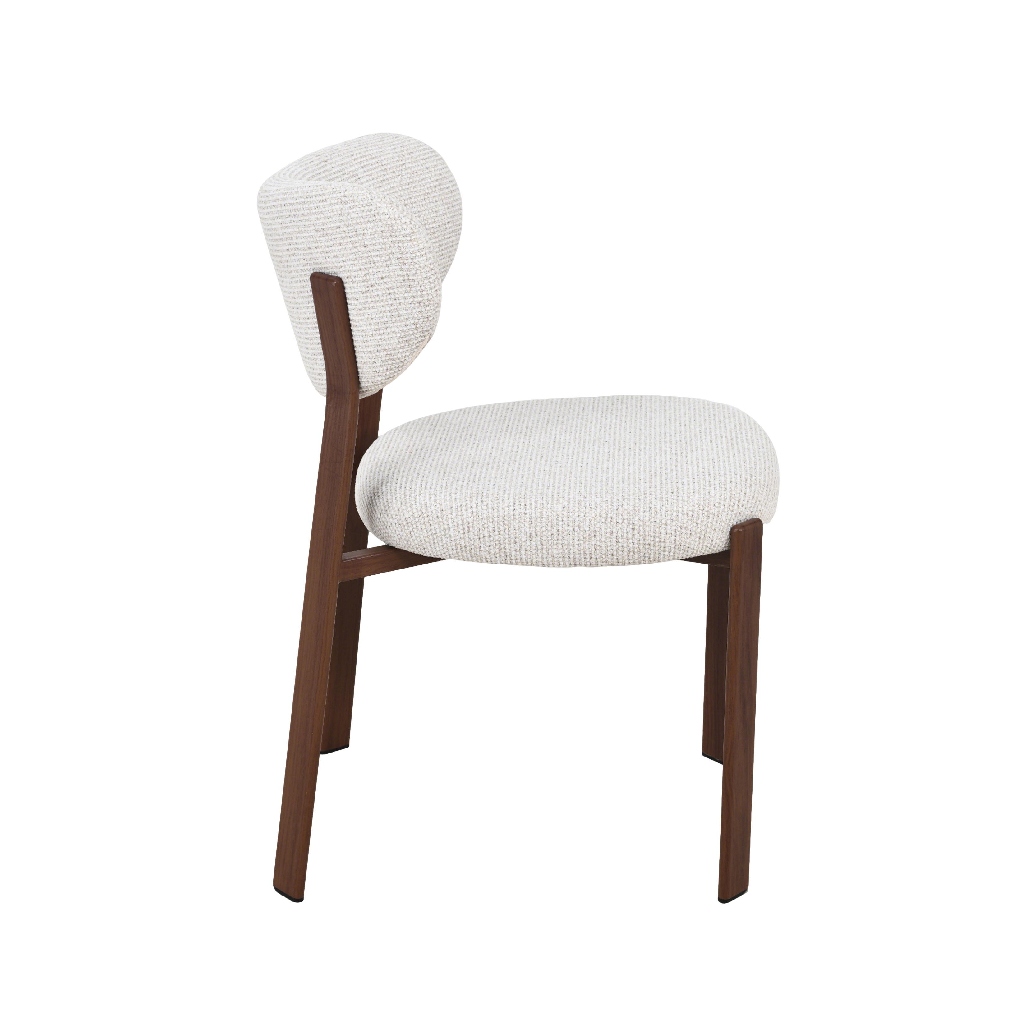  Eetkamerstoel Mika - Naturel - Prestige - Walnoot Houtlook Metaal afbeelding 3