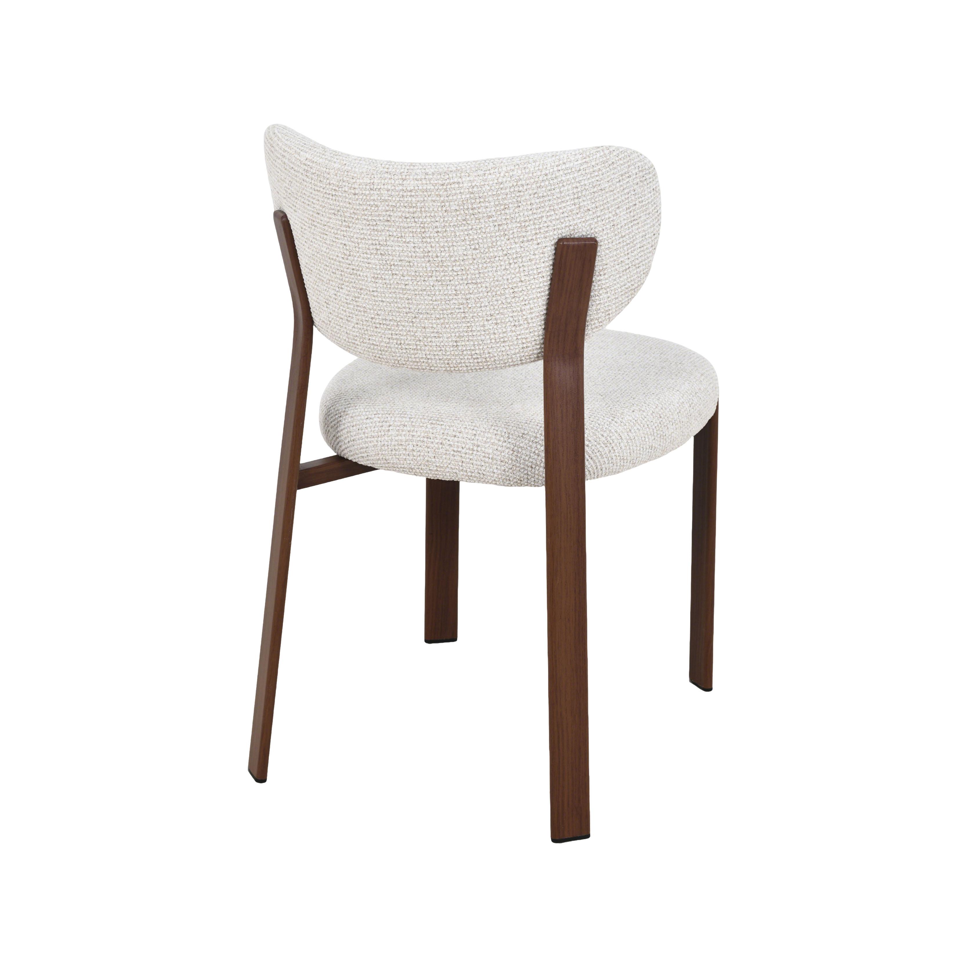  Eetkamerstoel Mika - Naturel - Prestige - Walnoot Houtlook Metaal afbeelding 4