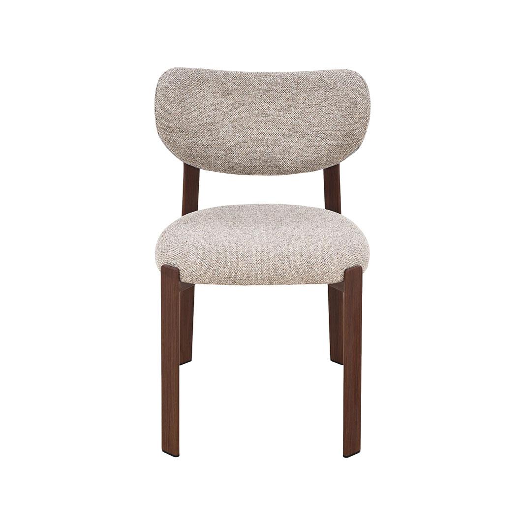  Eetkamerstoel Mika - Beige - Prestige - Walnoot Houtlook Metaal afbeelding 2