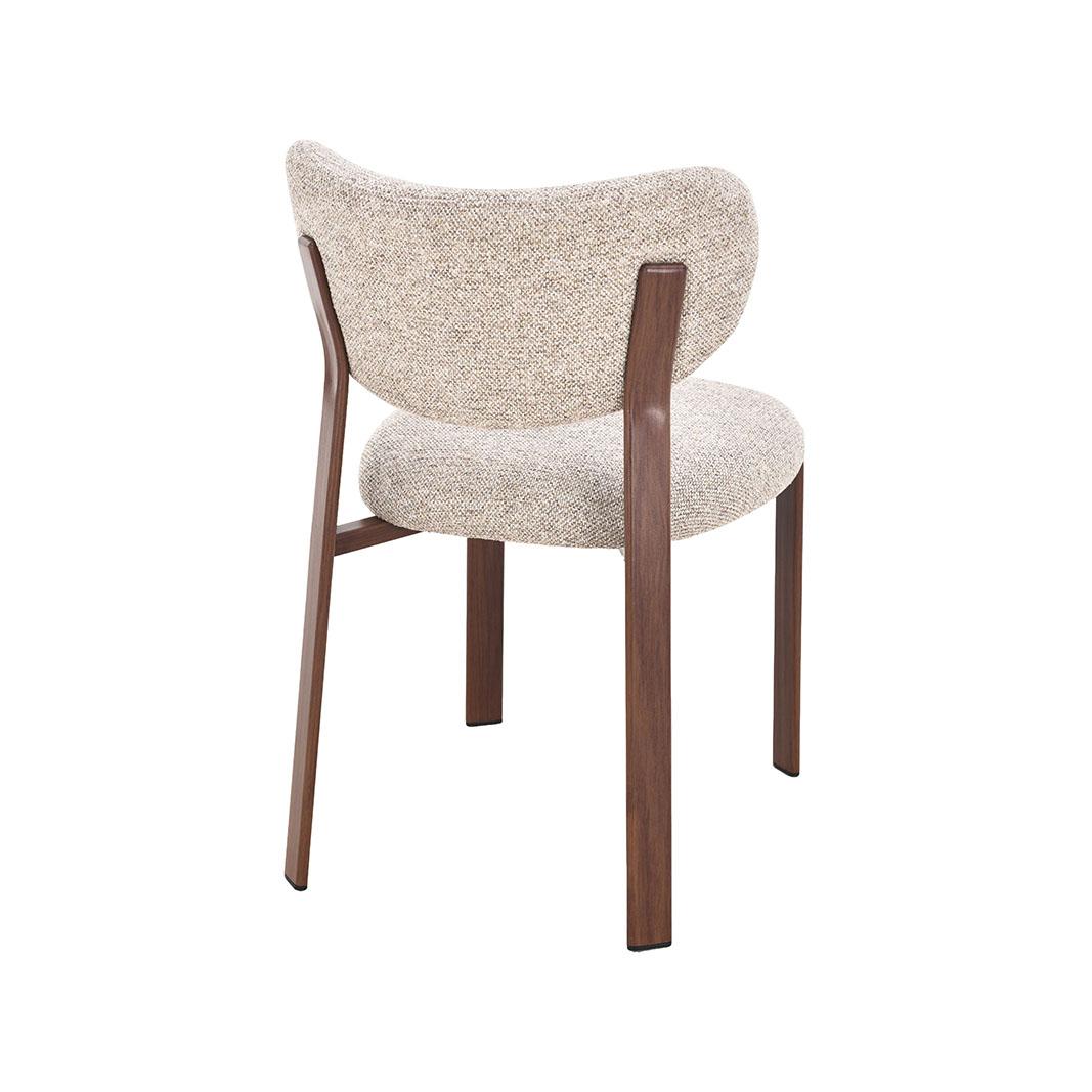  Eetkamerstoel Mika - Beige - Prestige - Walnoot Houtlook Metaal afbeelding 4