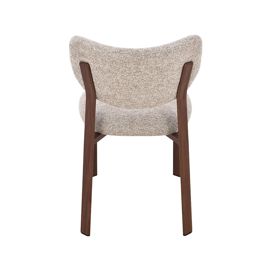  Eetkamerstoel Mika - Beige - Prestige - Walnoot Houtlook Metaal afbeelding 5