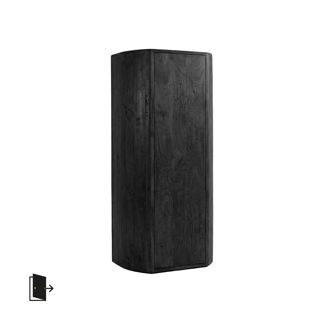  Bergkast Saya - Zwart - Mangohout - 140 cm - Rechts afbeelding 1