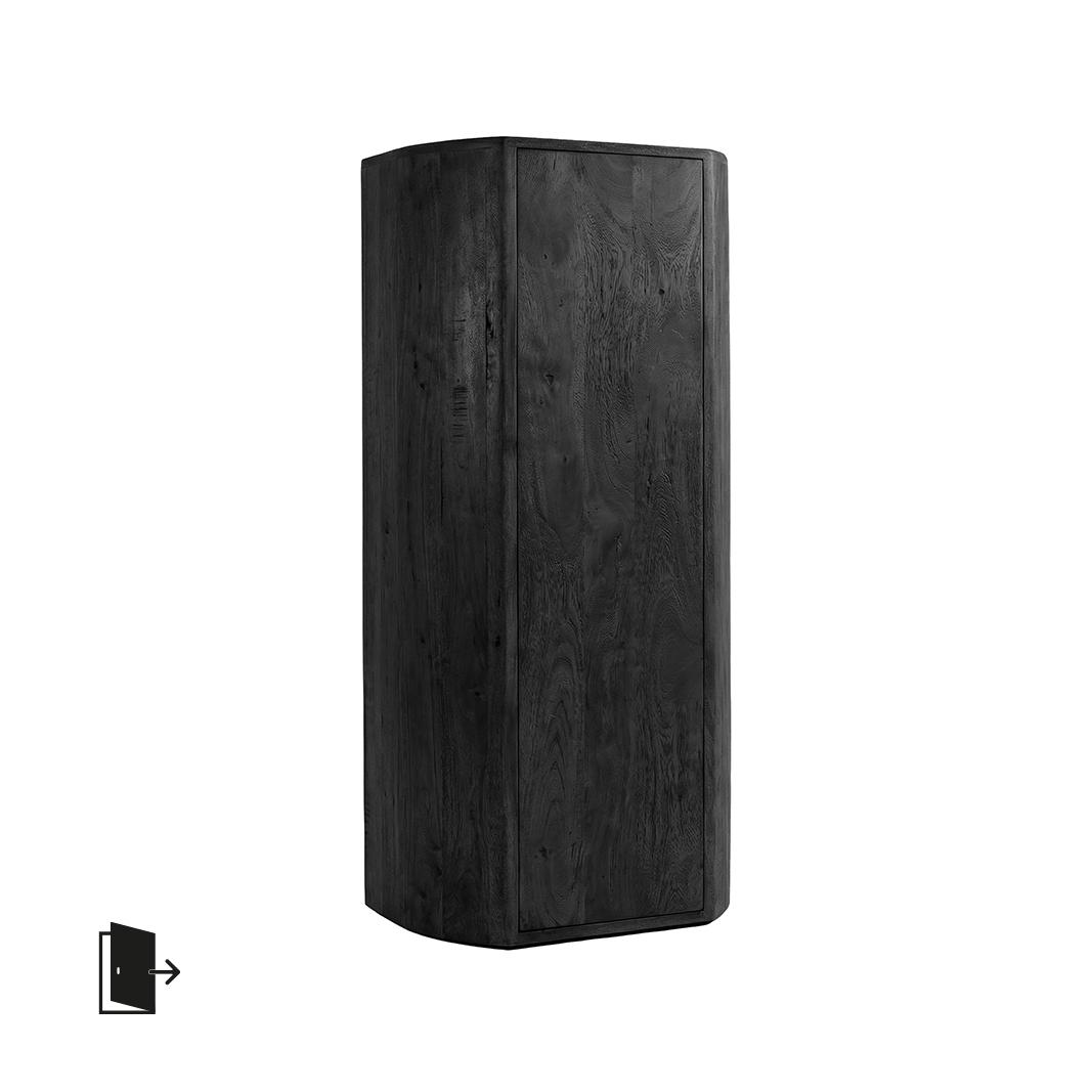  Bergkast Saya - Zwart - Mangohout - 160 cm - Rechts afbeelding 1