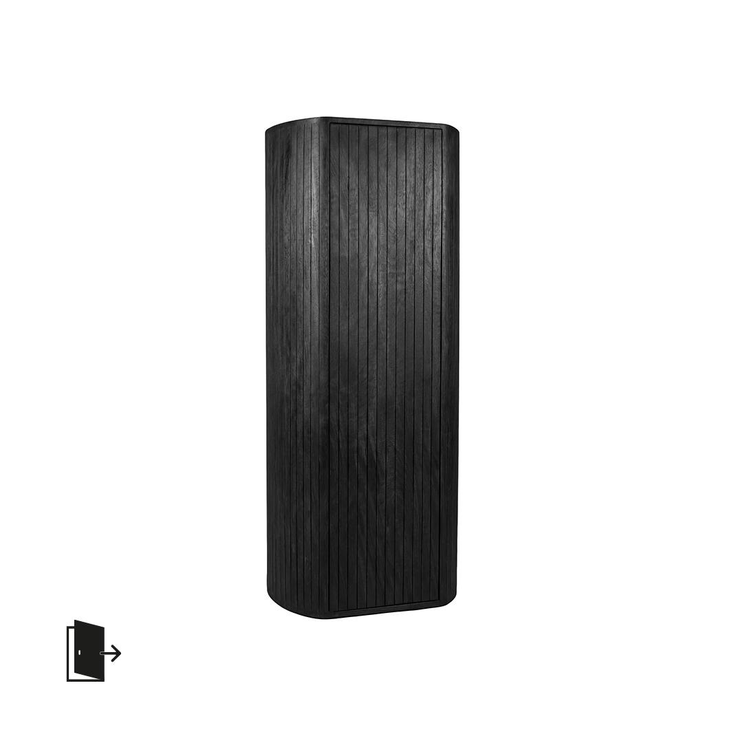  Bergkast Miya - Zwart - Mangohout - 140 cm - Rechts afbeelding 1