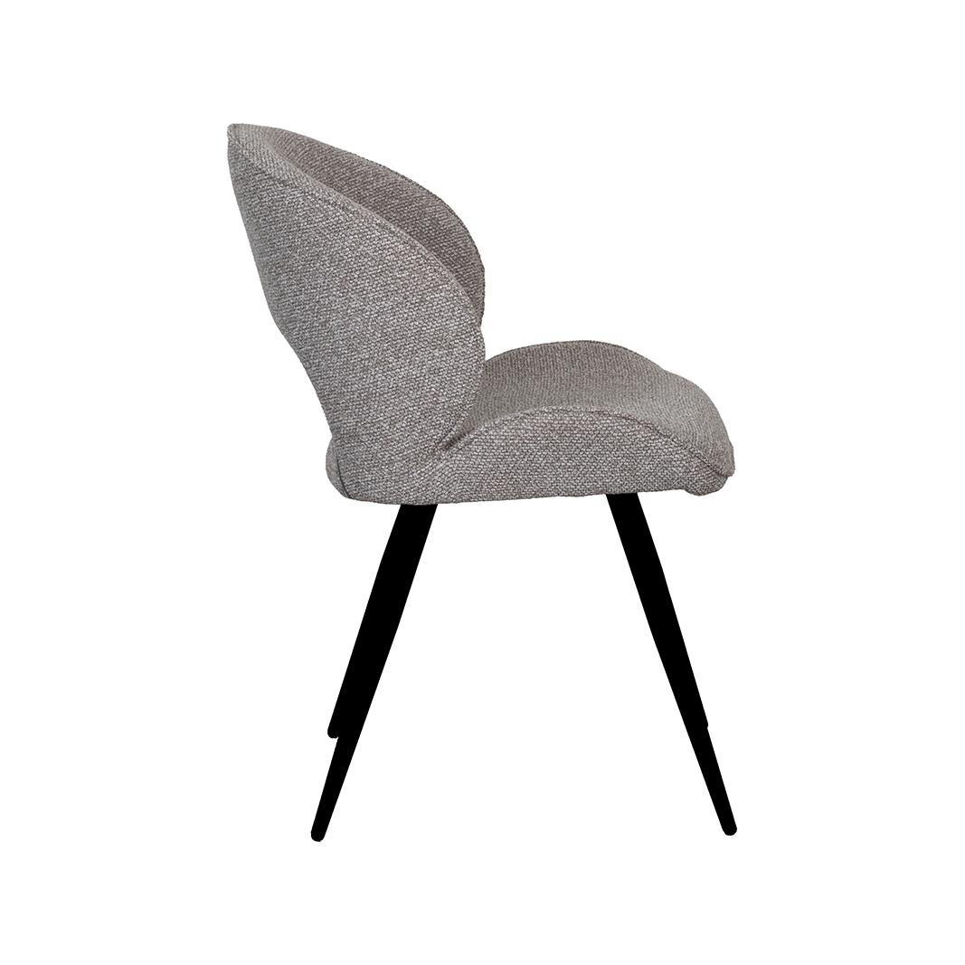  Eetkamerstoel Sakura - Mushroom - Royal Boucle - Zwart Metalen Frame afbeelding 3