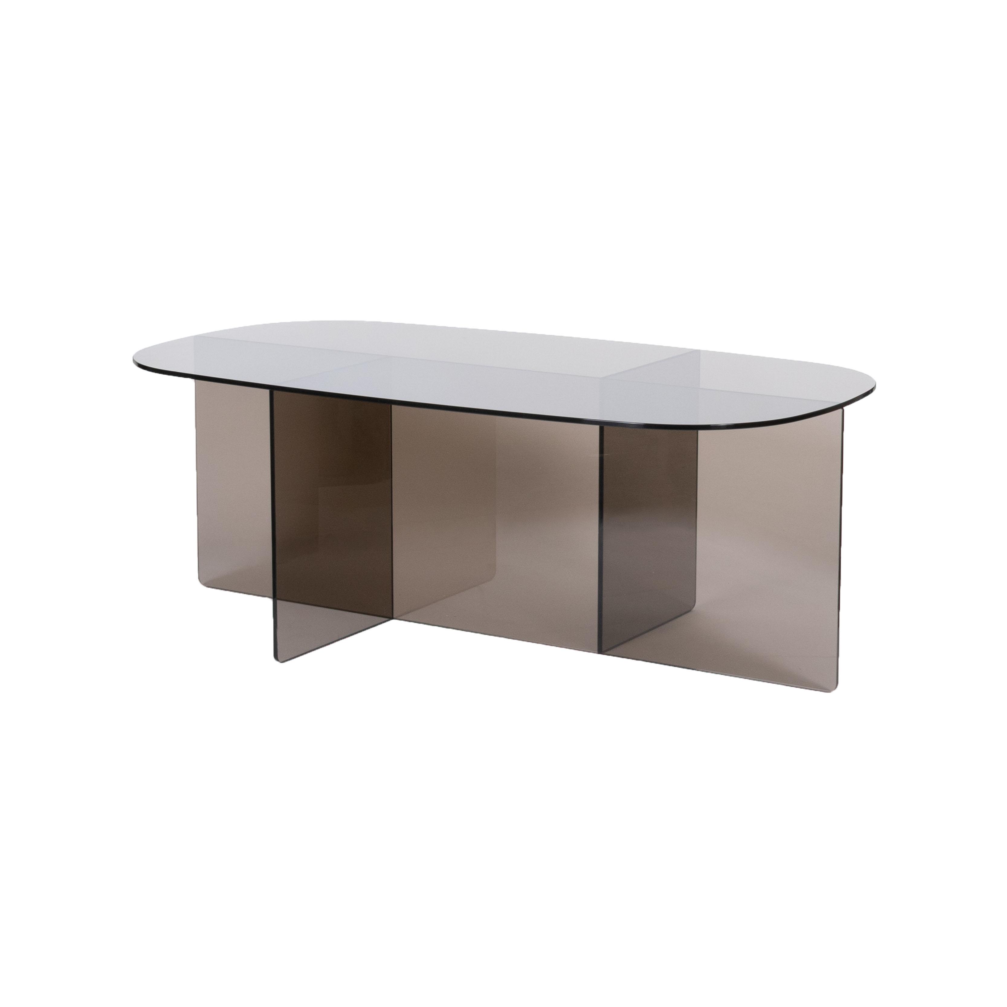  Bijzettafel Petal - Smoked Brown - Glas afbeelding 1