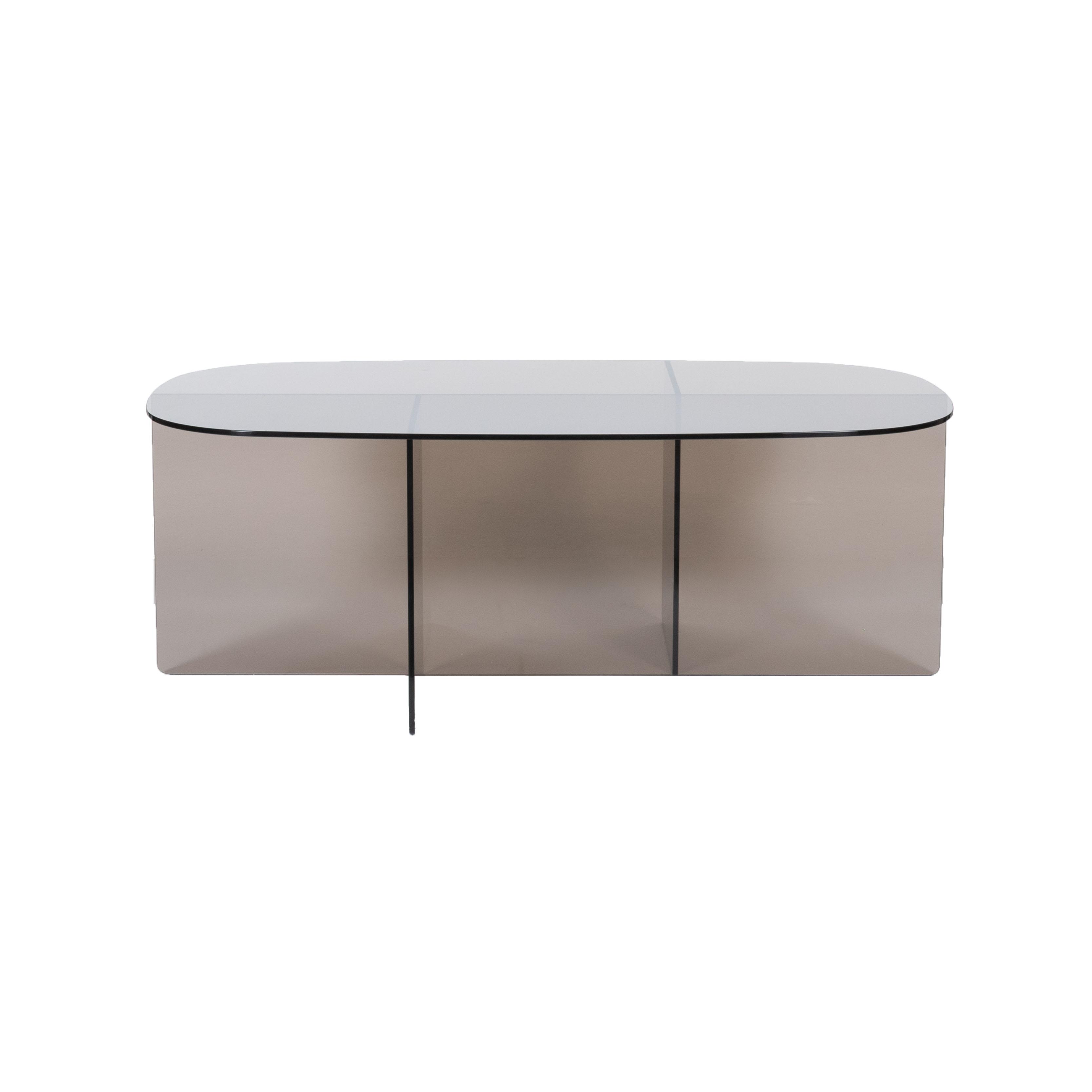  Bijzettafel Petal - Smoked Brown - Glas afbeelding 2