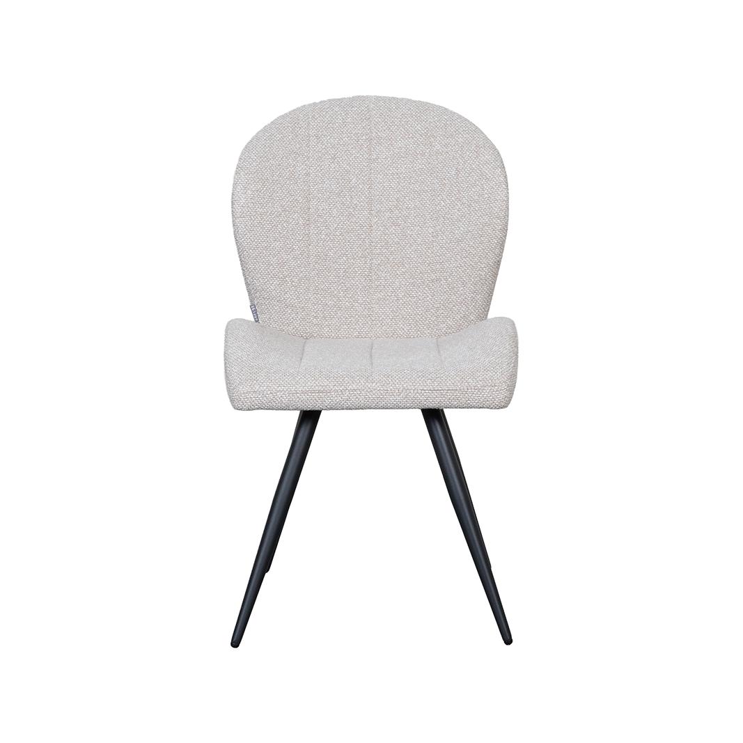  Eetkamerstoel Sil - Naturel - Royal Boucle - Zwart Metalen Frame afbeelding 3