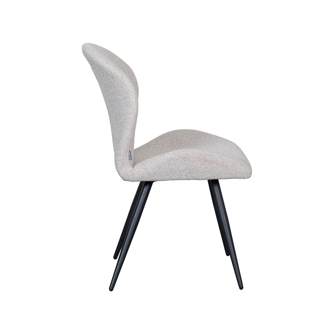  Eetkamerstoel Sil - Naturel - Royal Boucle - Zwart Metalen Frame afbeelding 4