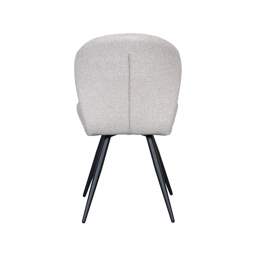  Eetkamerstoel Sil - Naturel - Royal Boucle - Zwart Metalen Frame afbeelding 5