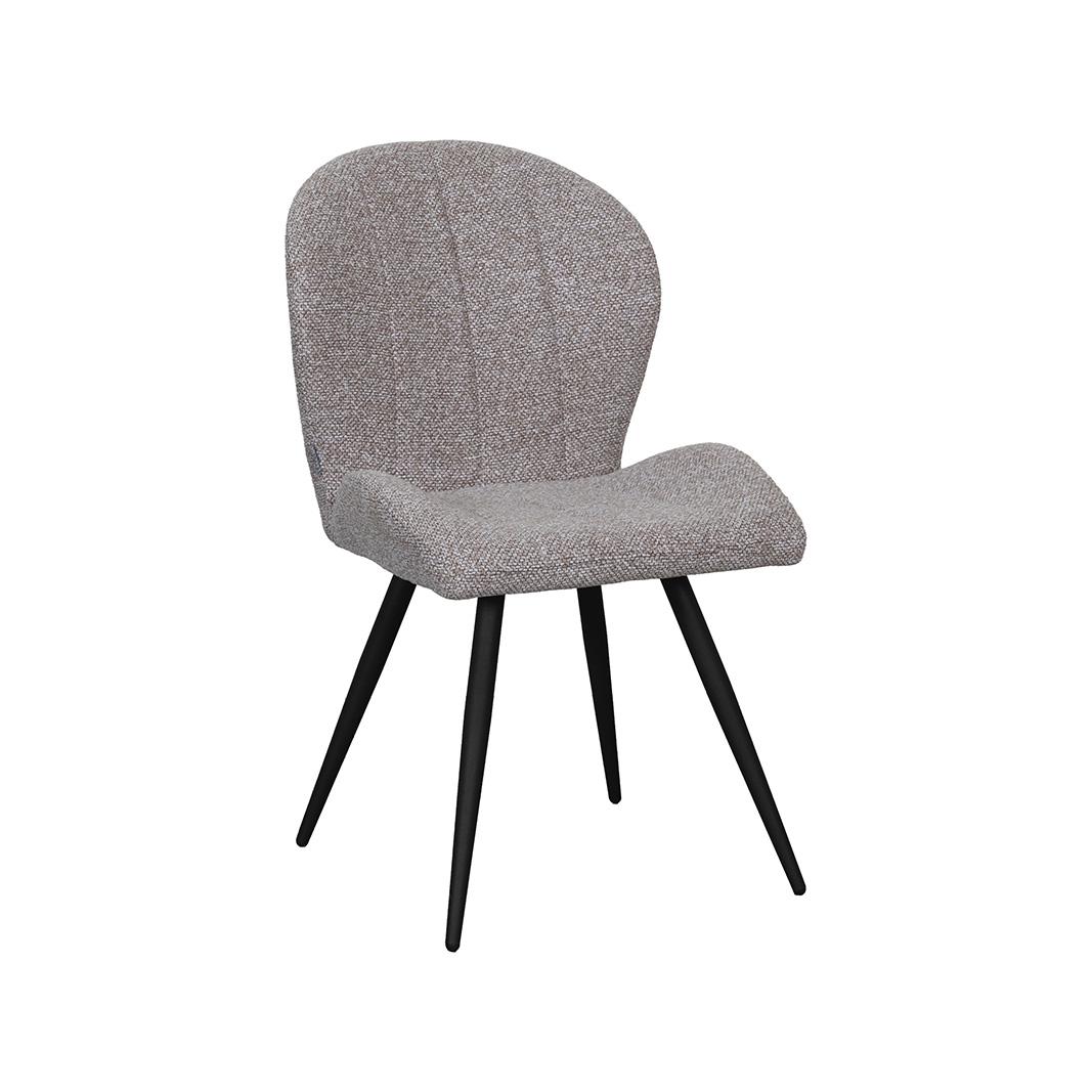  Eetkamerstoel Sil - Mushroom - Royal Boucle - Zwart Metalen Frame afbeelding 1