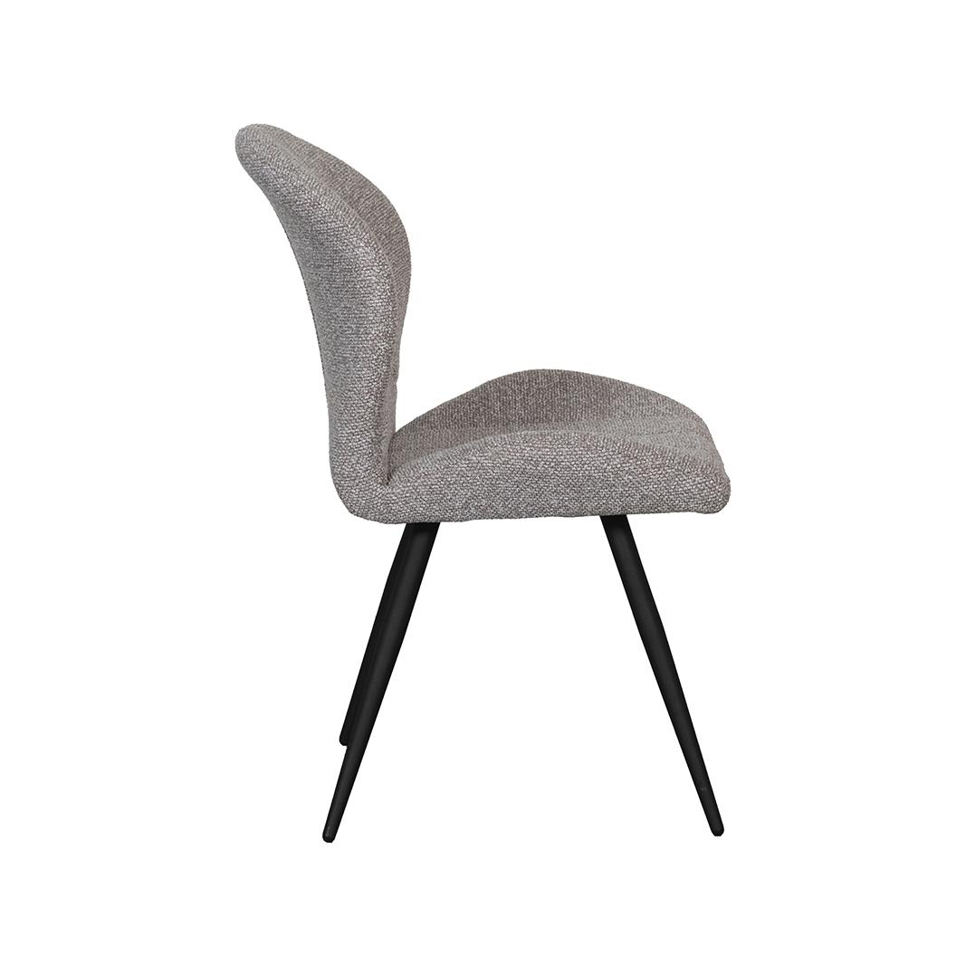  Eetkamerstoel Sil - Mushroom - Royal Boucle - Zwart Metalen Frame afbeelding 3