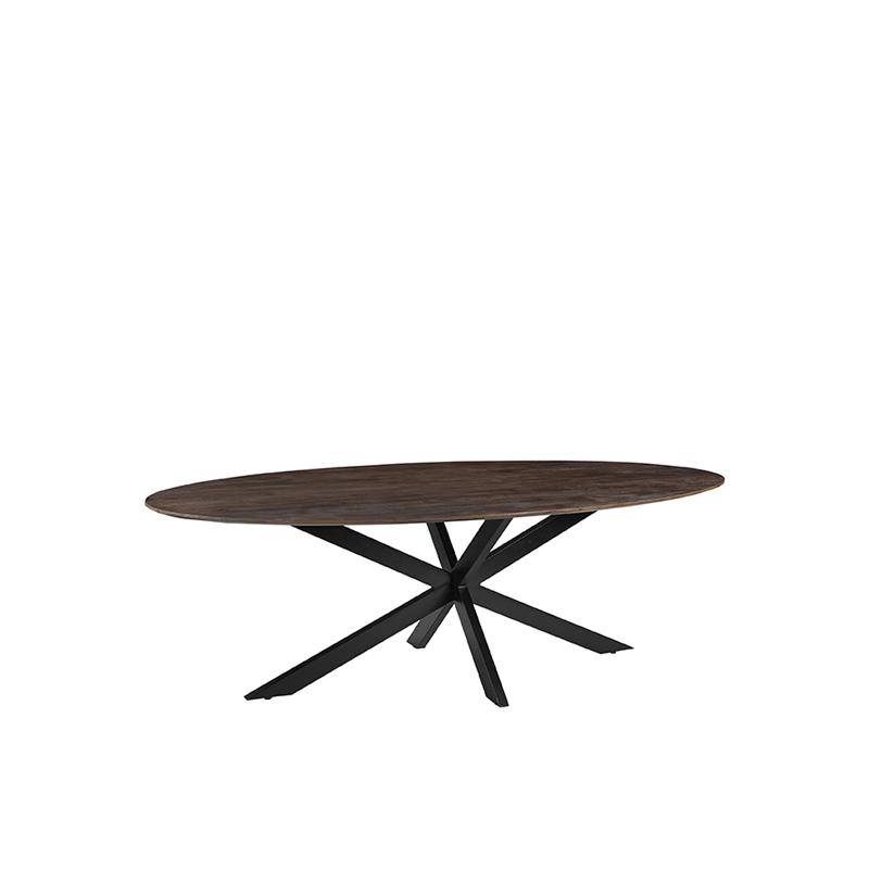  Eetkamertafel James - Espresso - Mangohout - 190 cm - Ovaal afbeelding 1