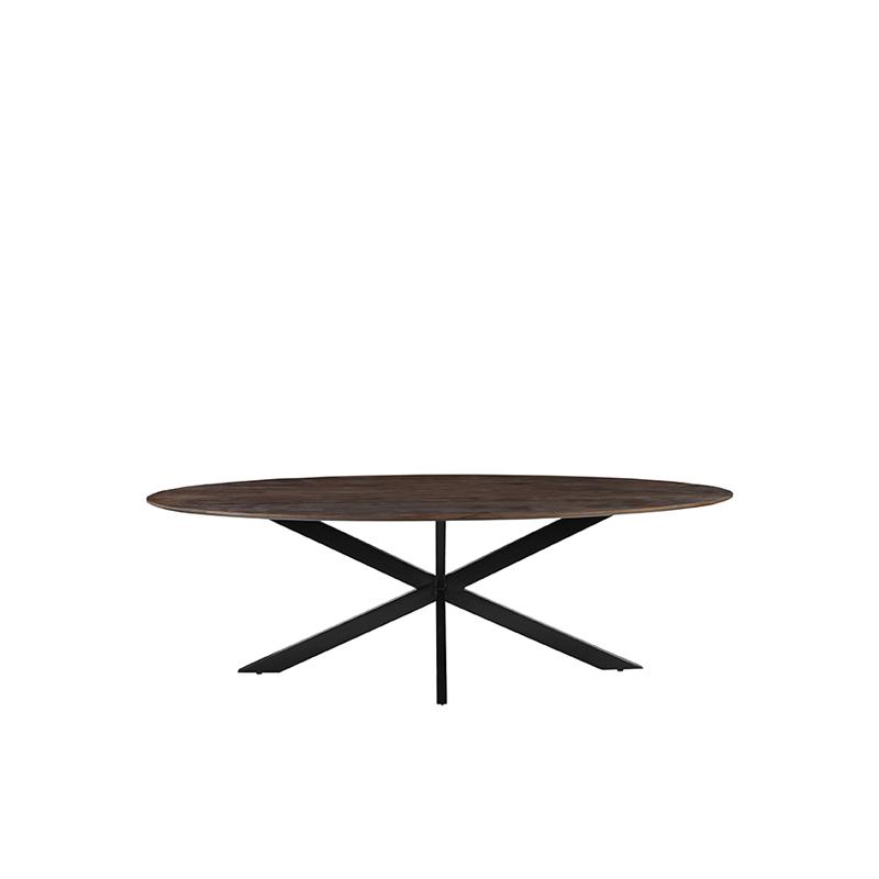  Eetkamertafel James - Espresso - Mangohout - 190 cm - Ovaal afbeelding 2