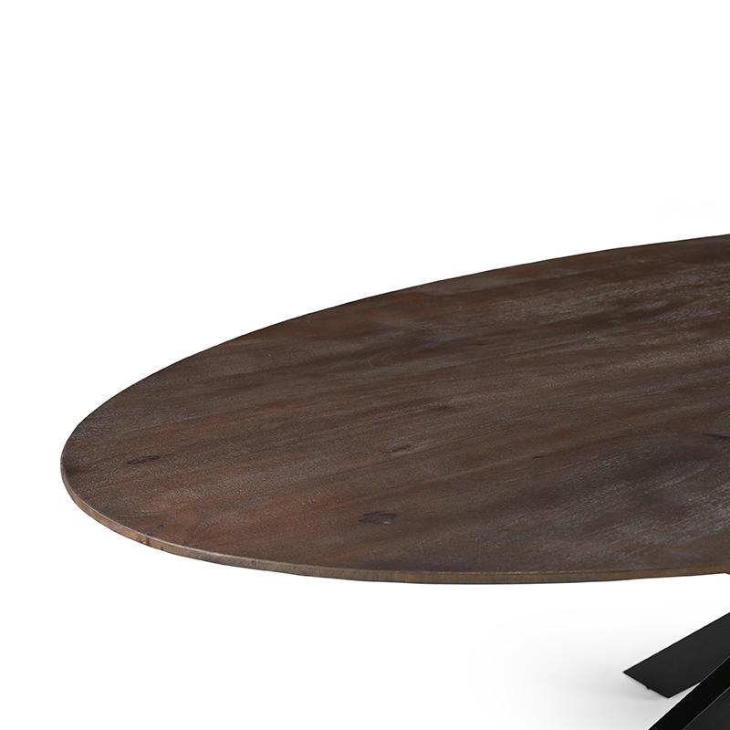  Eetkamertafel James - Espresso - Mangohout - 190 cm - Ovaal afbeelding 3