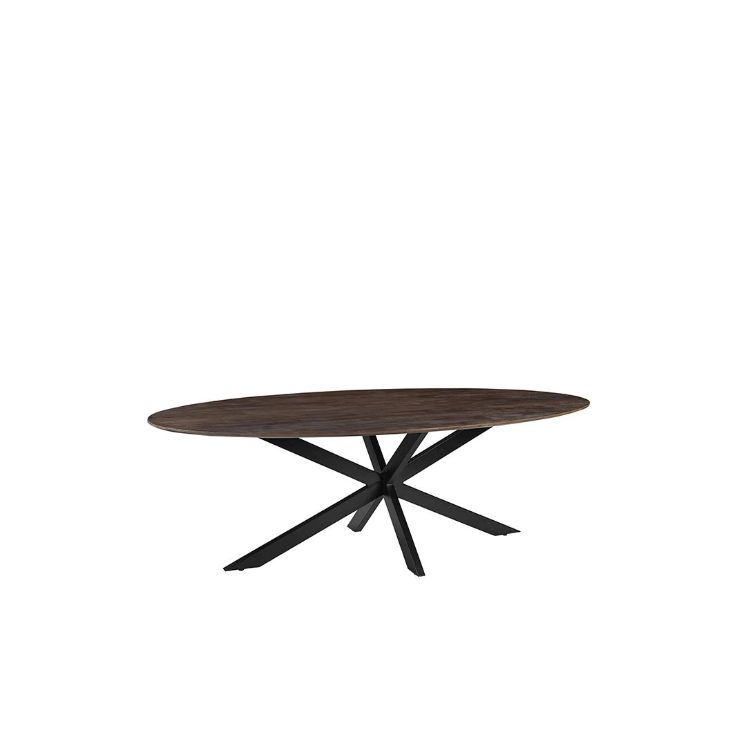  Eetkamertafel James - Espresso - Mangohout - 160 cm - Ovaal afbeelding 1