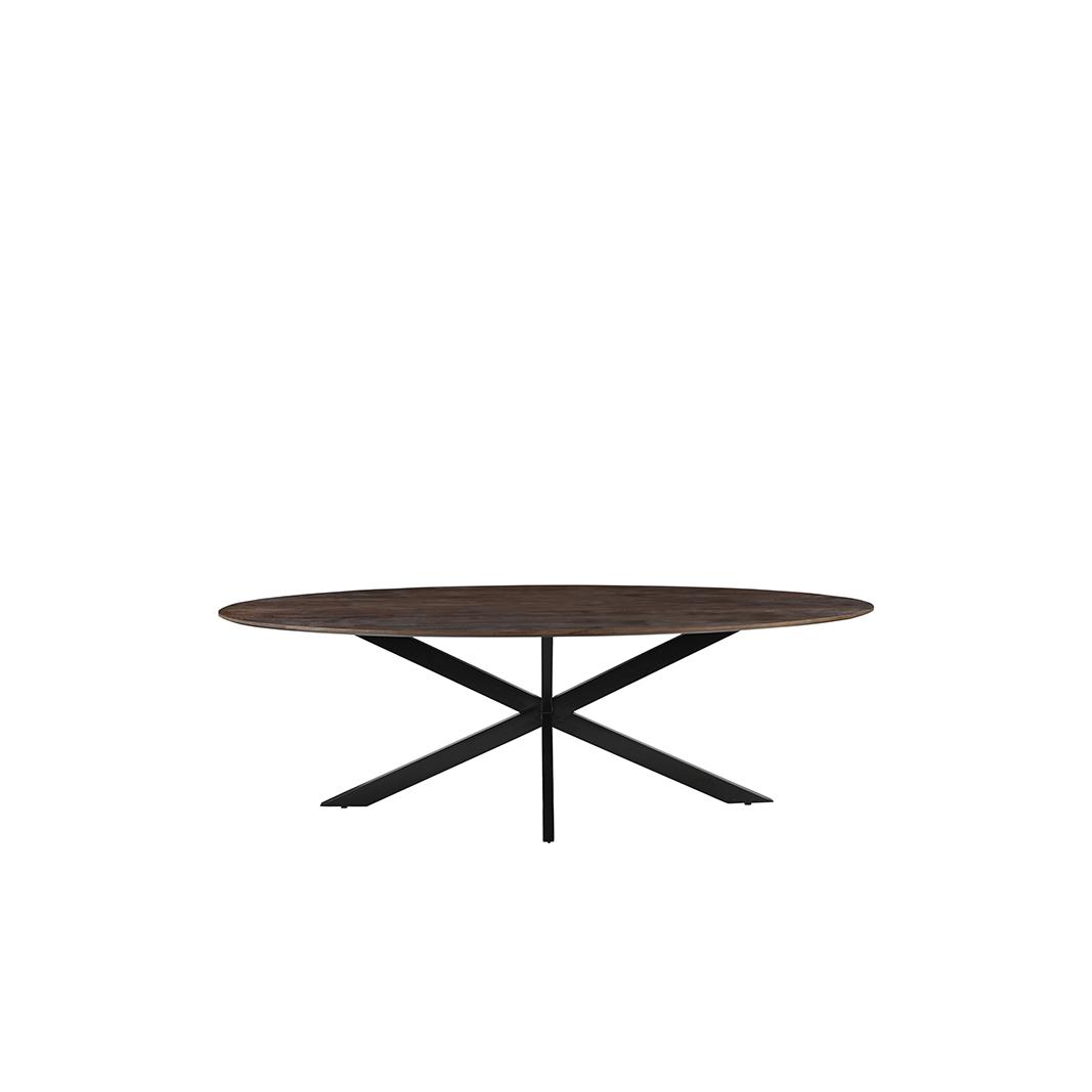  Eetkamertafel James - Espresso - Mangohout - 160 cm - Ovaal afbeelding 2