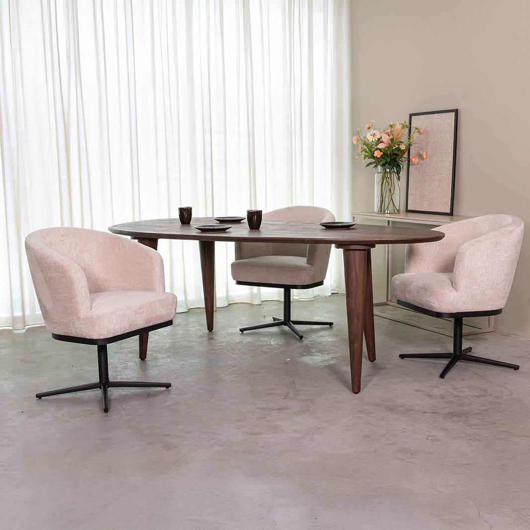  Eetkamertafel Fly - Espresso - Mangohout - 200 cm - Organisch afbeelding 1