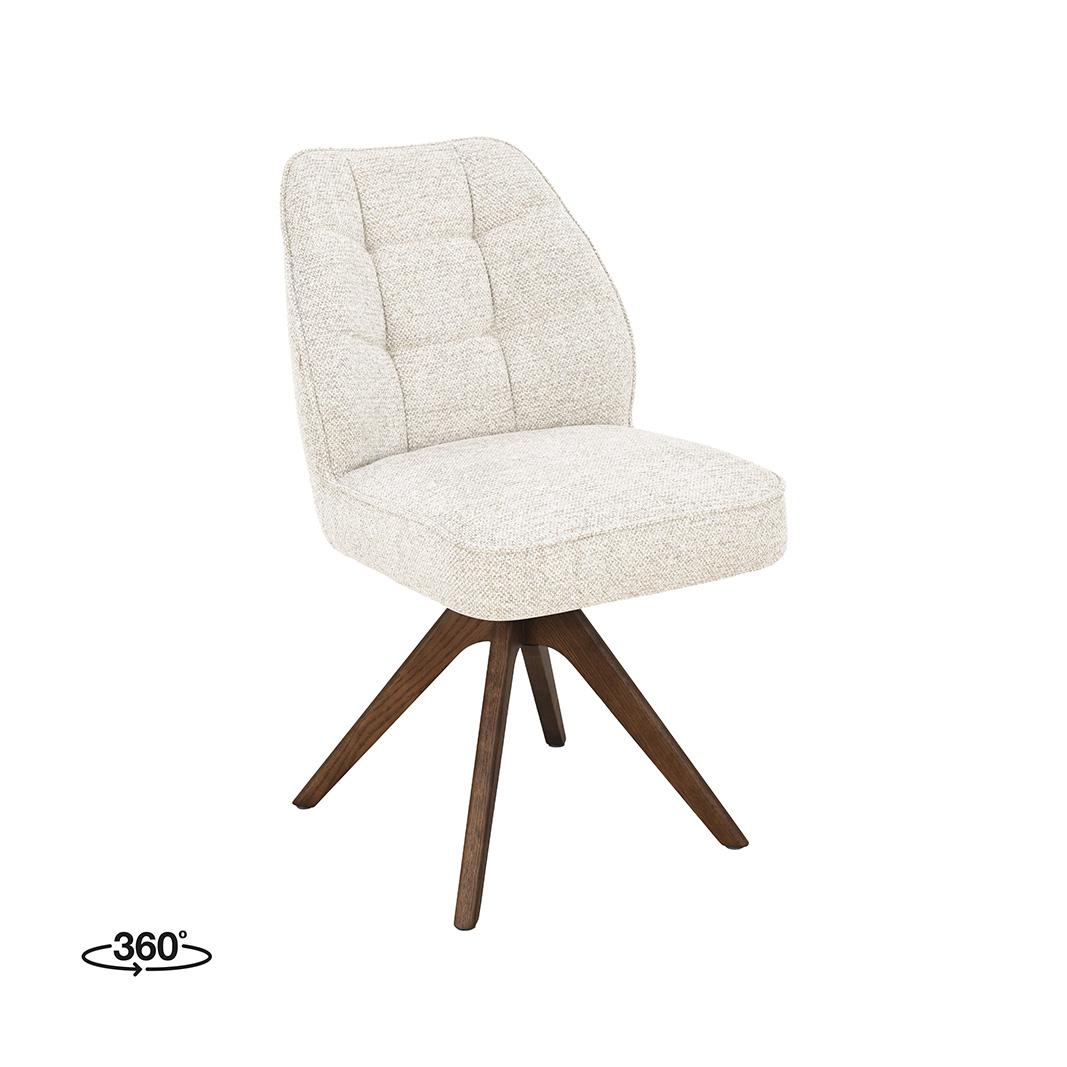  Eetkamerstoel Yuto - Beige - Prestige - Walnoot Houten Frame afbeelding 1