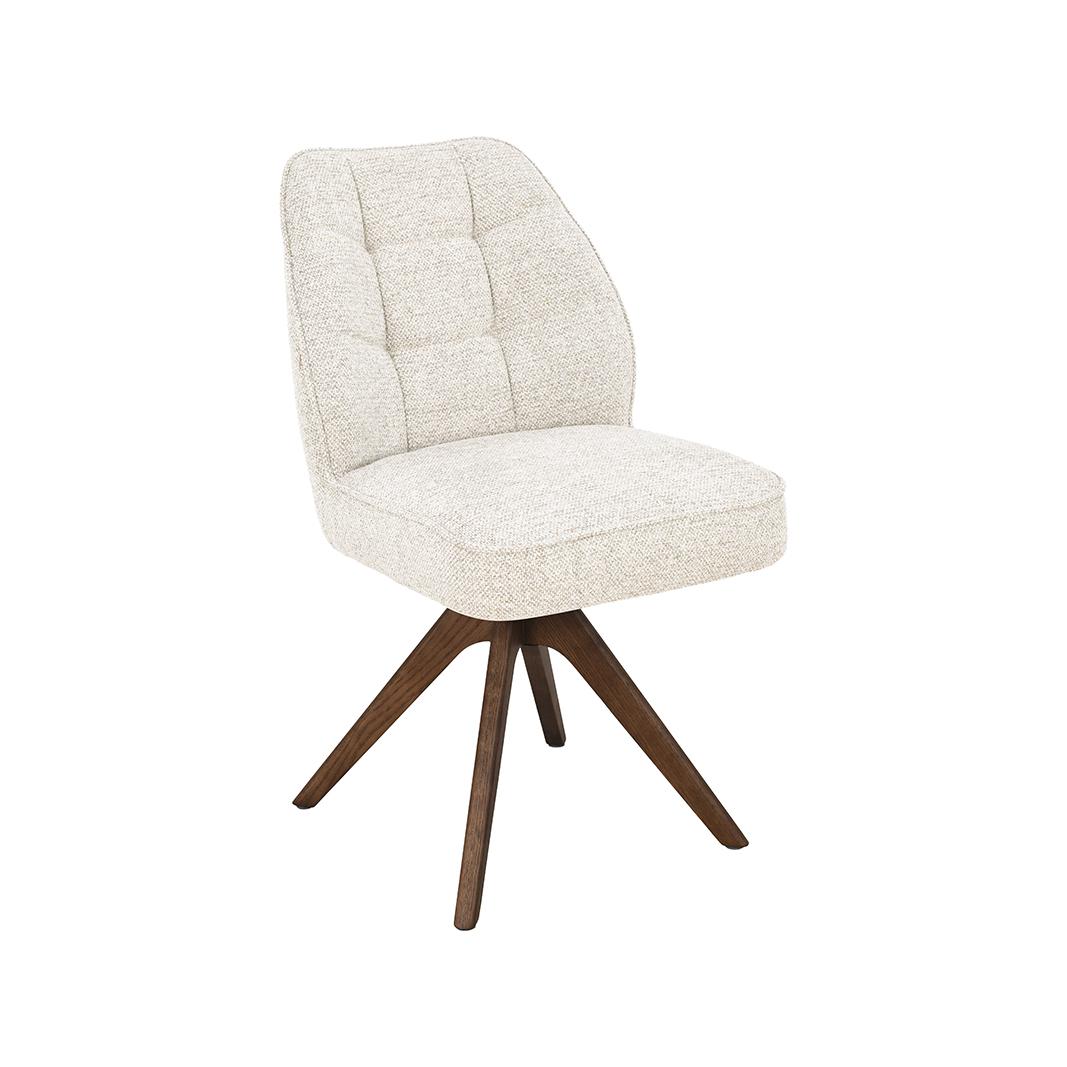  Eetkamerstoel Yuto - Beige - Prestige - Walnoot Houten Frame afbeelding 2