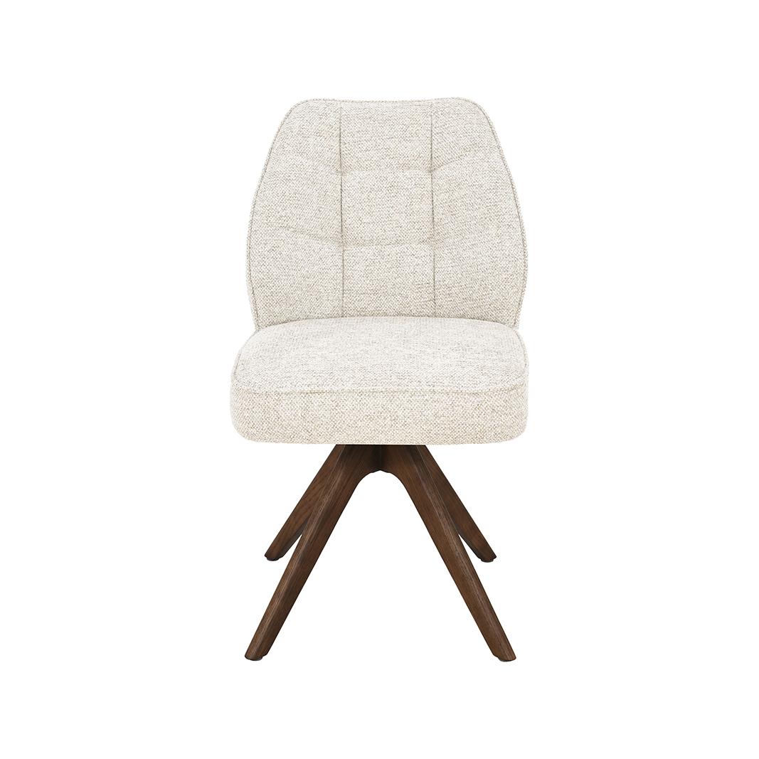  Eetkamerstoel Yuto - Beige - Prestige - Walnoot Houten Frame afbeelding 3