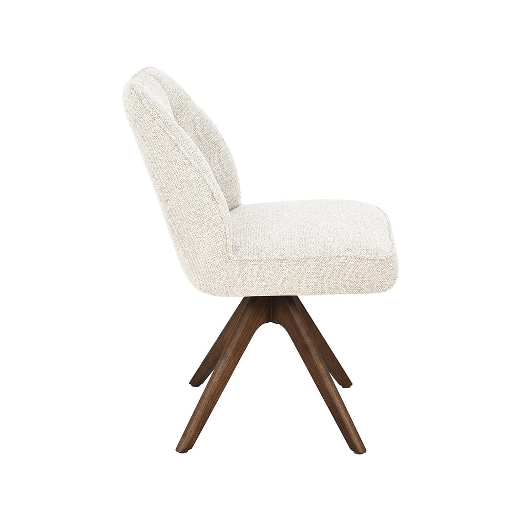  Eetkamerstoel Yuto - Beige - Prestige - Walnoot Houten Frame afbeelding 5