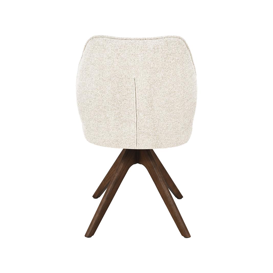  Eetkamerstoel Yuto - Beige - Prestige - Walnoot Houten Frame afbeelding 6