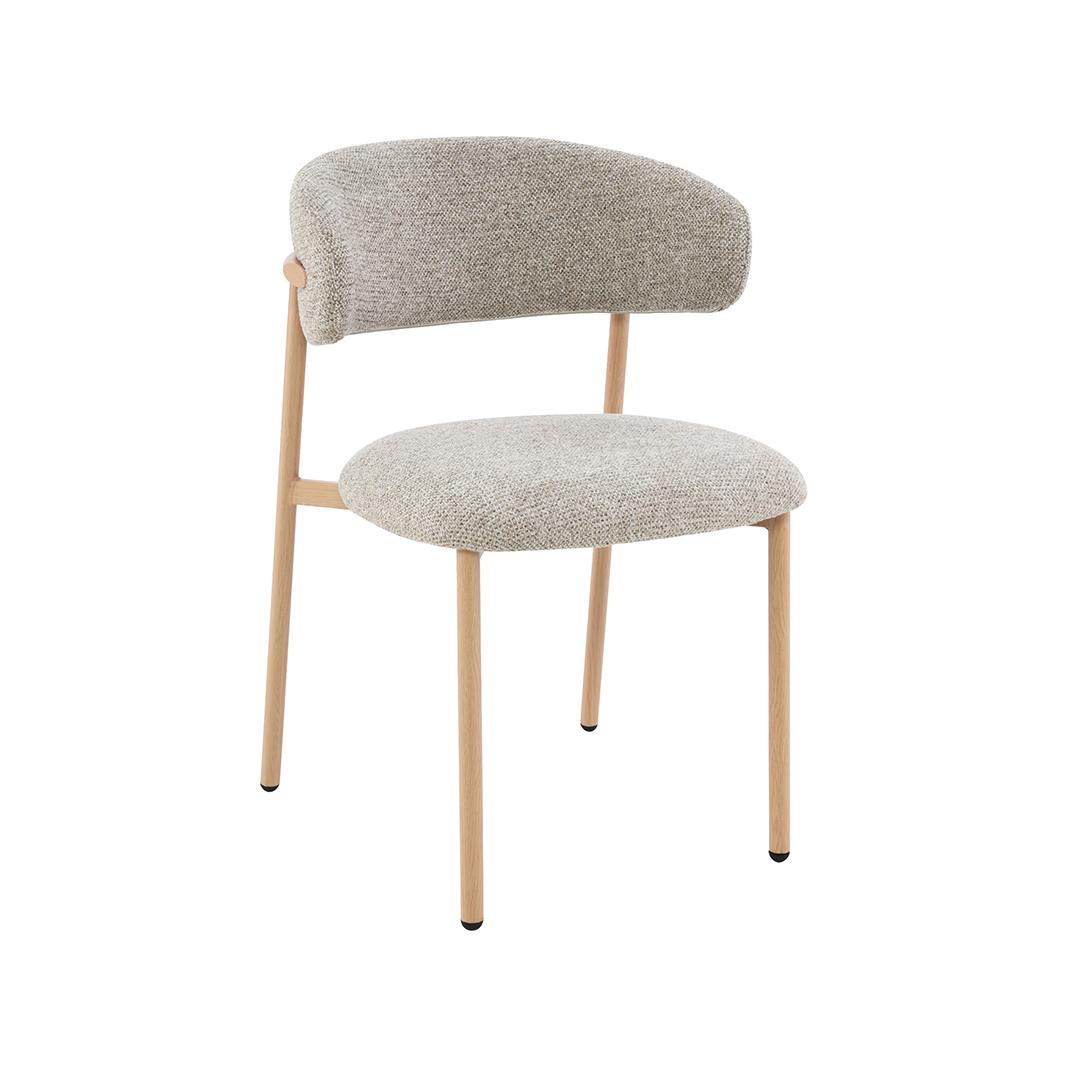  Eetkamerstoel Kaito - Beige - Prestige - Naturel Houten Frame afbeelding 1