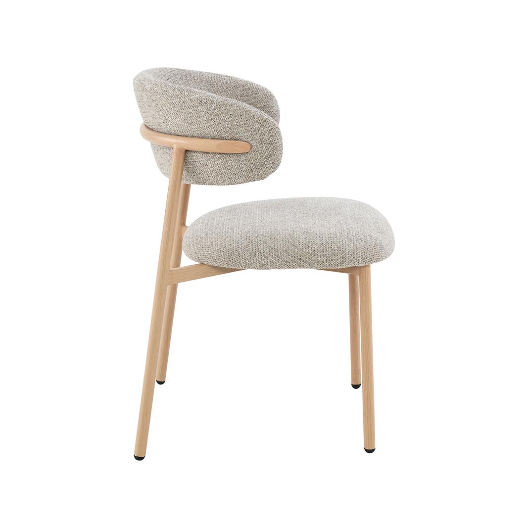  Eetkamerstoel Kaito - Beige - Prestige - Naturel Houten Frame afbeelding 4