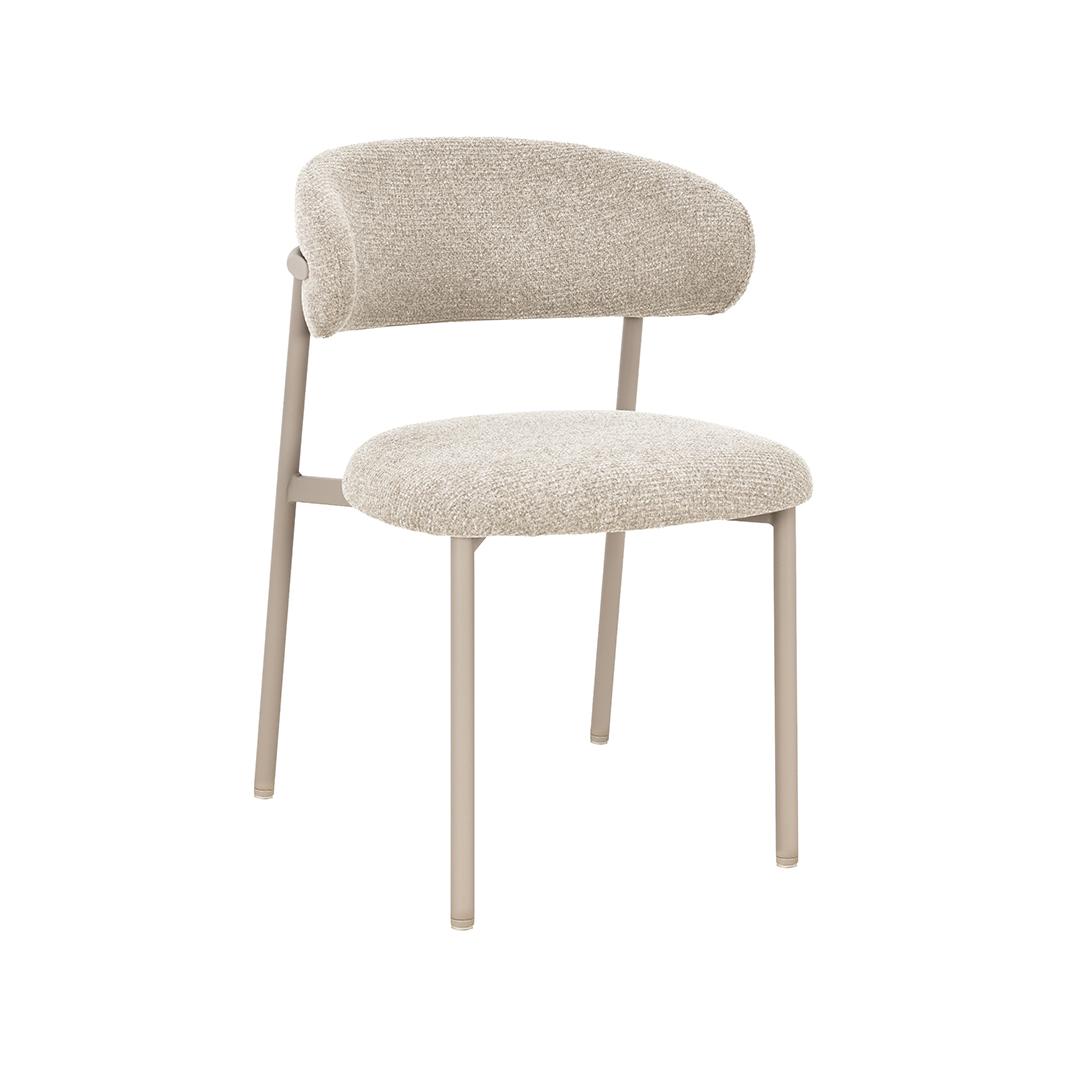  Eetkamerstoel Kaito - Beige - Prestige - Beige Metalen Frame afbeelding 1