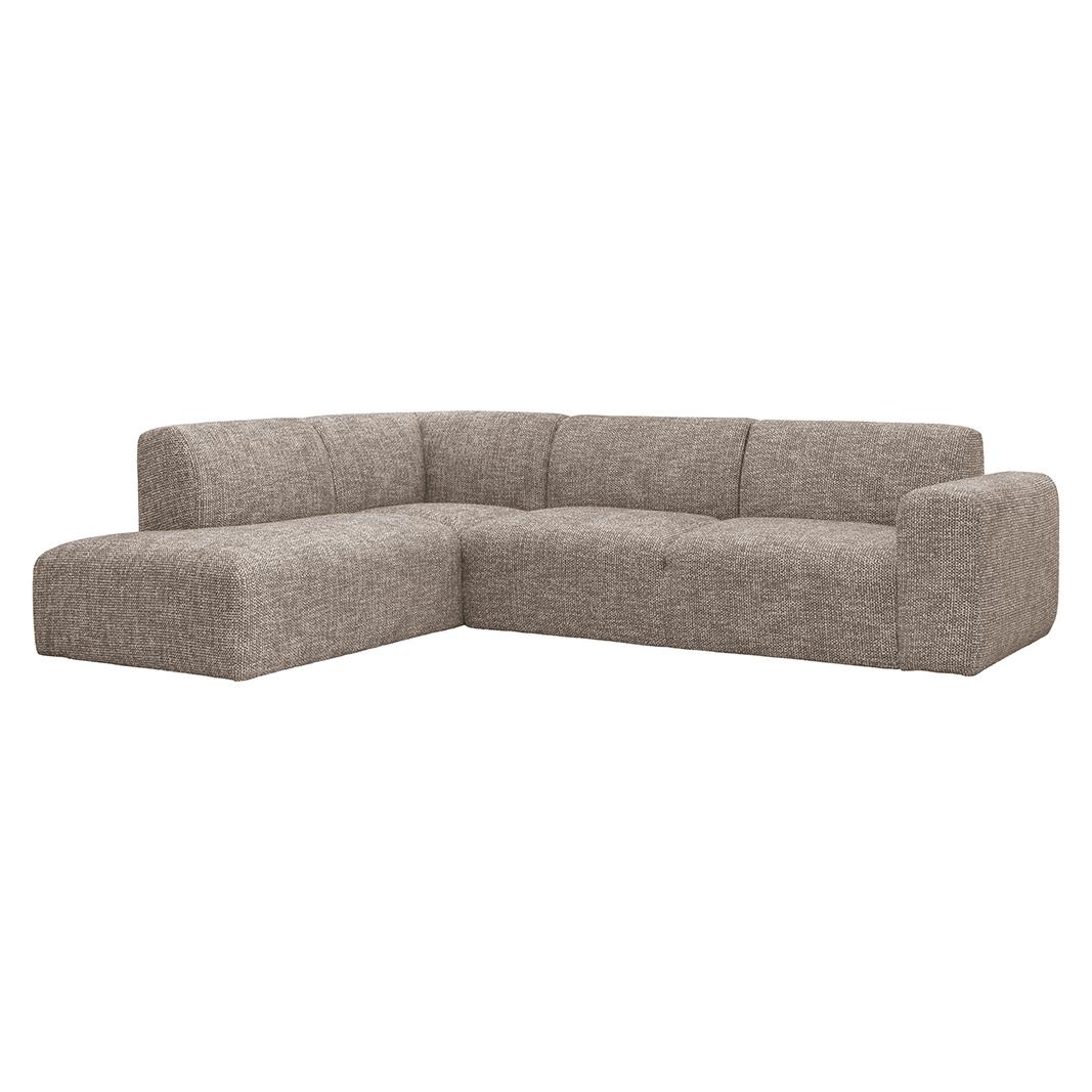  Hoekbank Verona - Taupe - Geweven - Links Voorstaand afbeelding 1