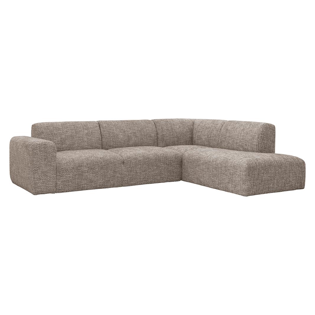  Hoekbank Verona - Taupe - Geweven - Rechts Voorstaand afbeelding 1