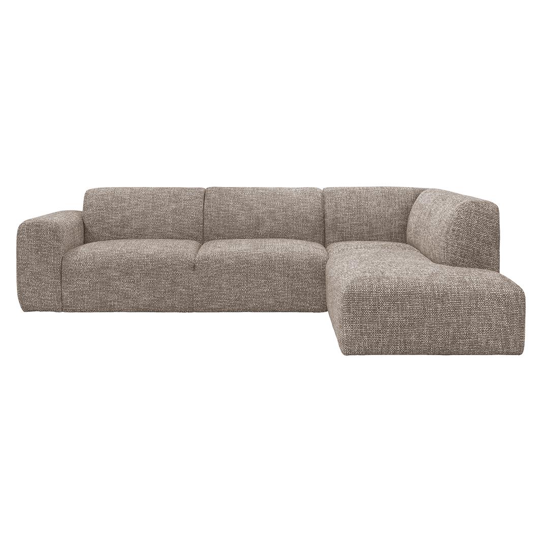  Hoekbank Verona - Taupe - Geweven - Rechts Voorstaand afbeelding 2