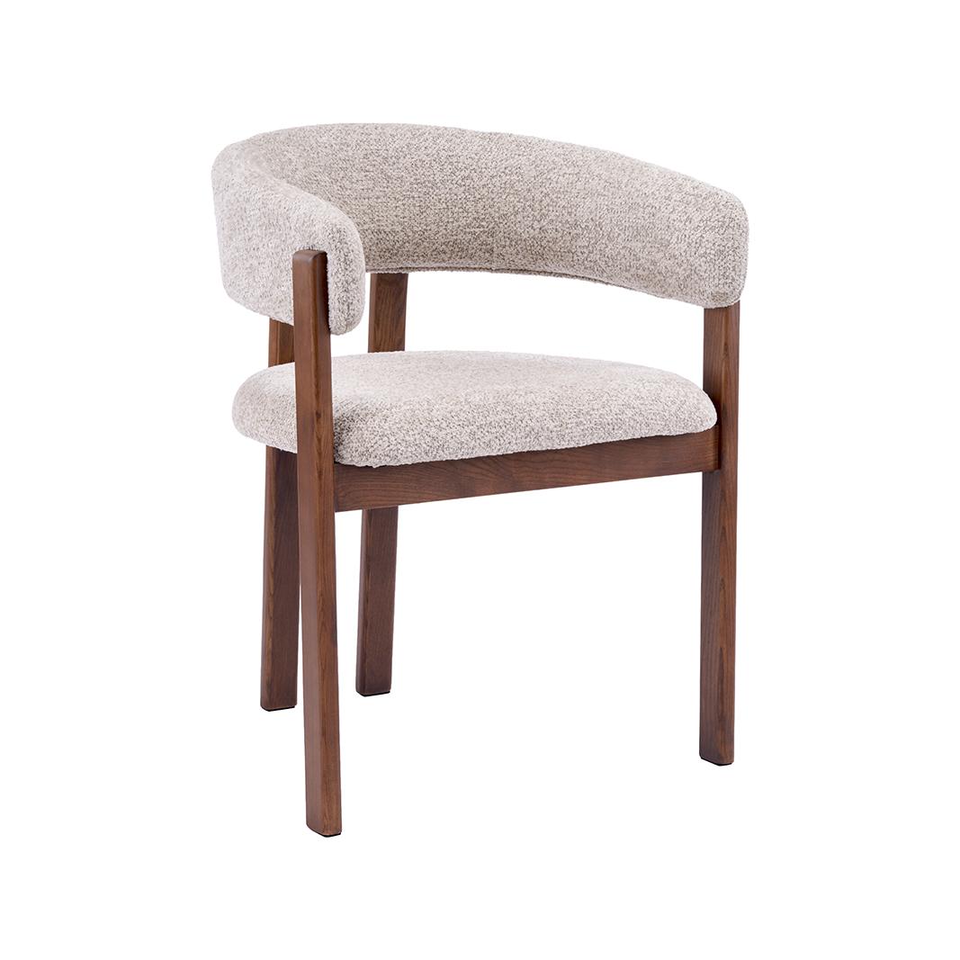  Eetkamerstoel Osaka - Beige - Geweven - Walnoot Houten Frame afbeelding 1