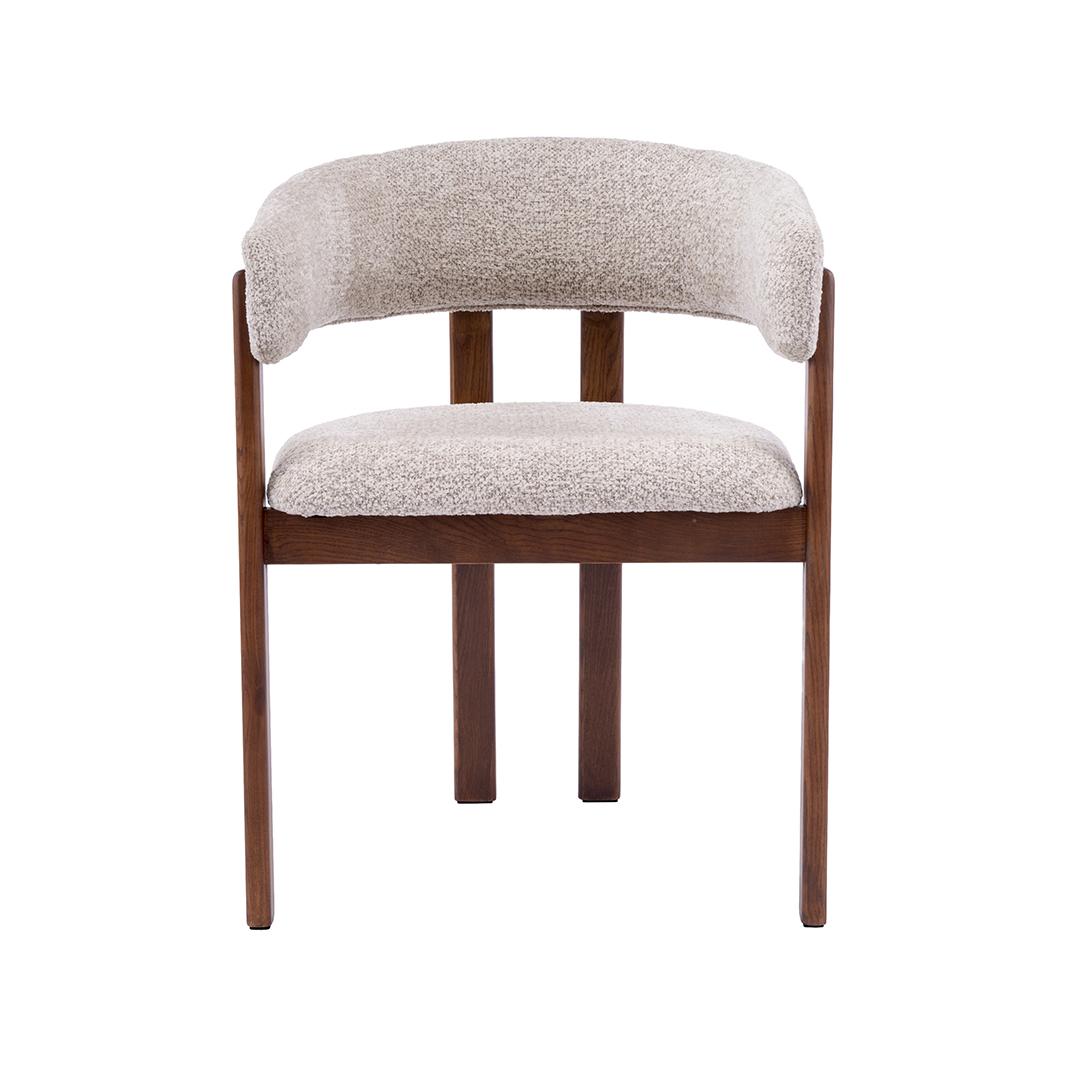  Eetkamerstoel Osaka - Beige - Geweven - Walnoot Houten Frame afbeelding 2