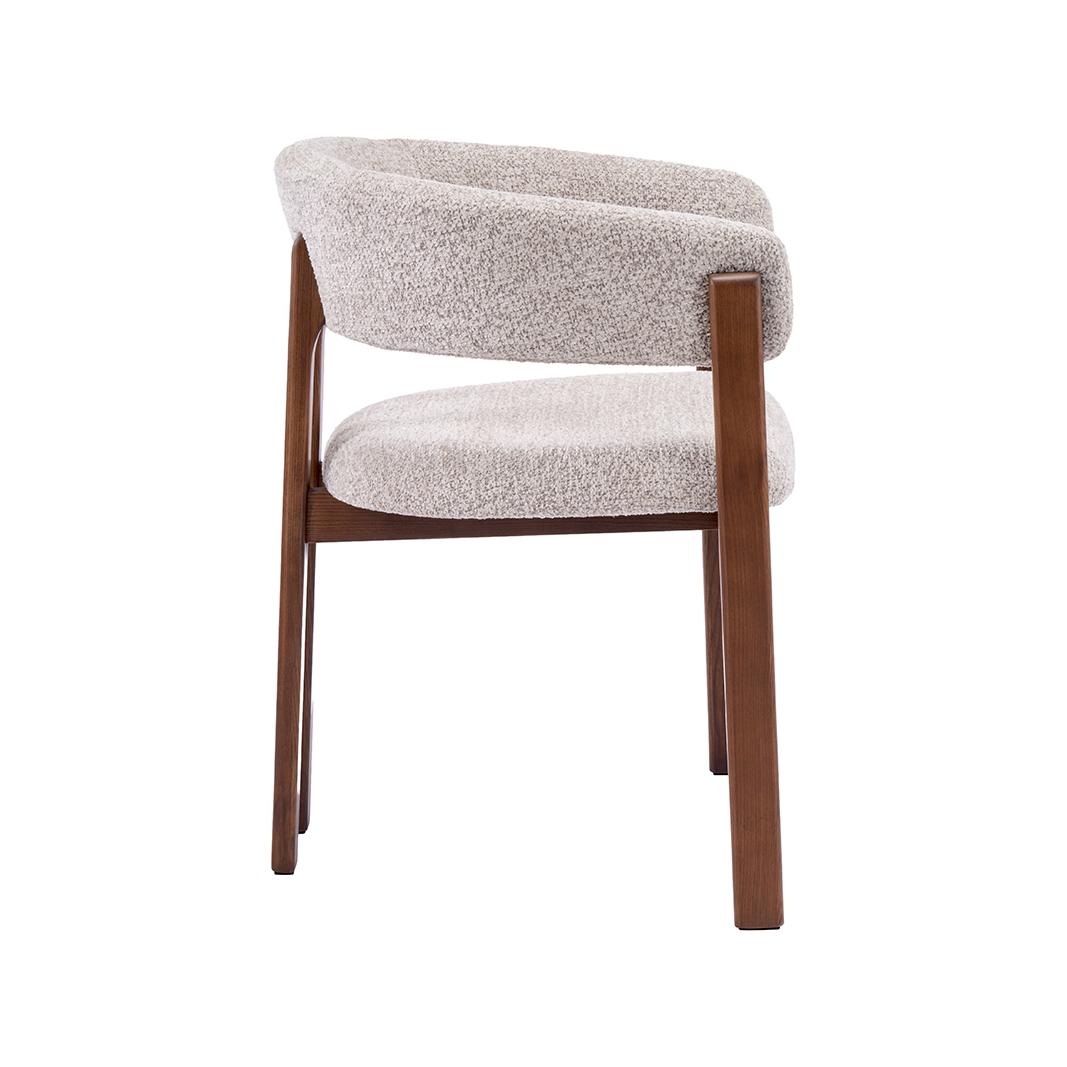  Eetkamerstoel Osaka - Beige - Geweven - Walnoot Houten Frame afbeelding 3