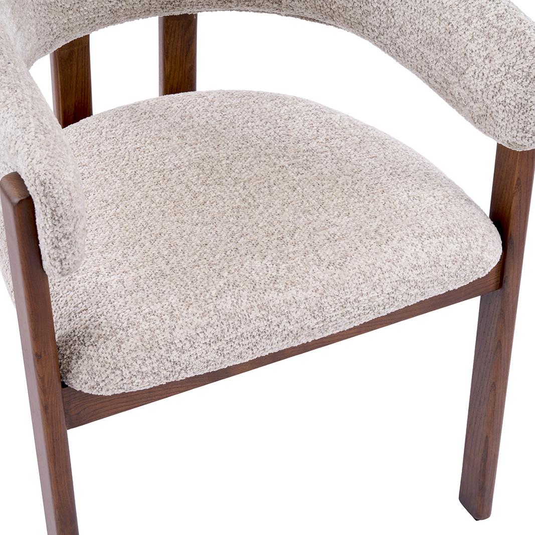  Eetkamerstoel Osaka - Beige - Geweven - Walnoot Houten Frame afbeelding 6