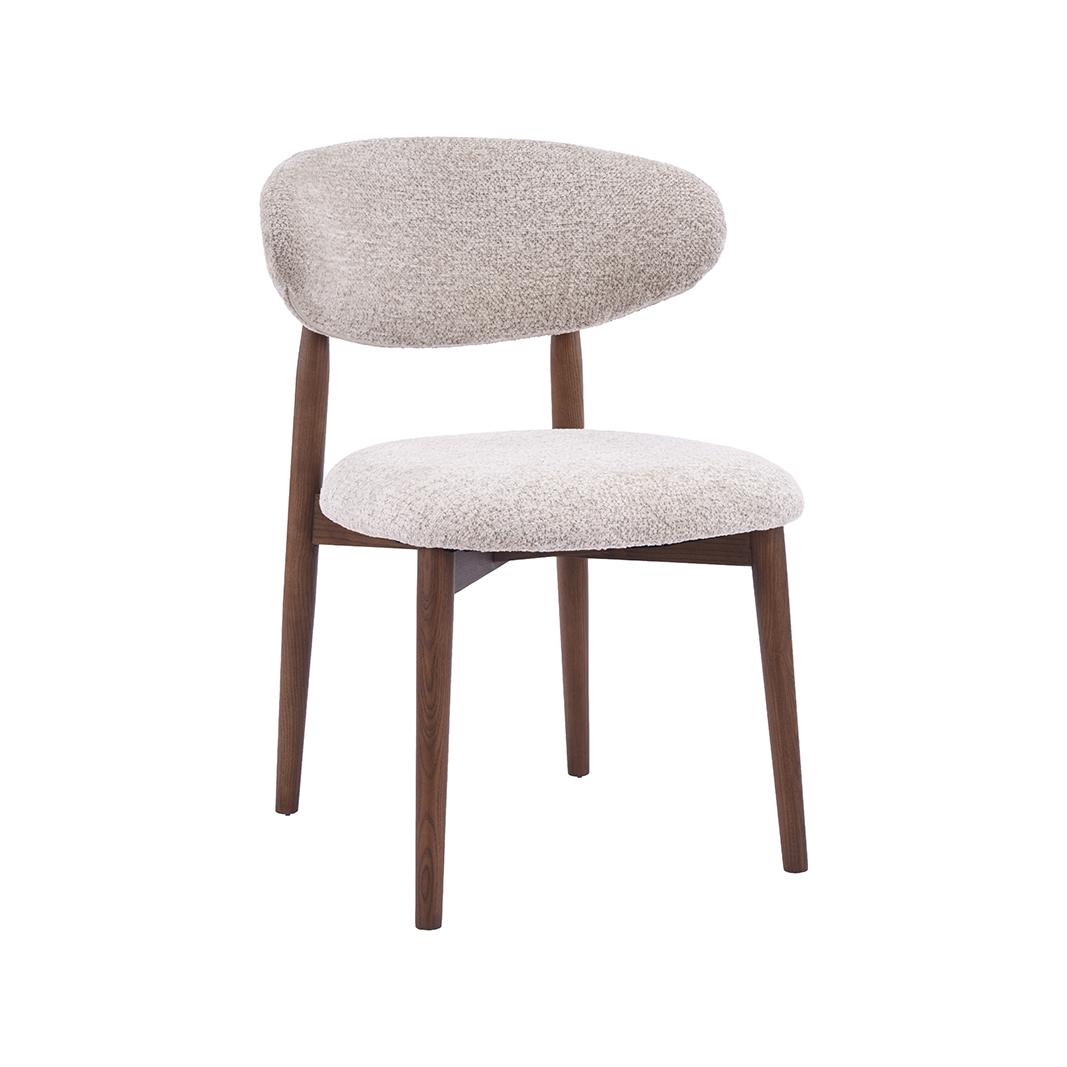  Eetkamerstoel Kyoto - Beige - Geweven - Walnoot Houten Frame afbeelding 1