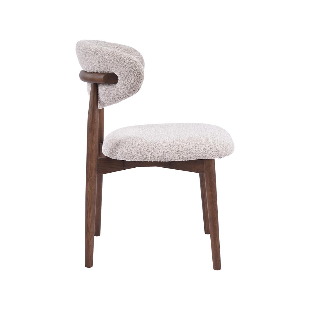  Eetkamerstoel Kyoto - Beige - Geweven - Walnoot Houten Frame afbeelding 3