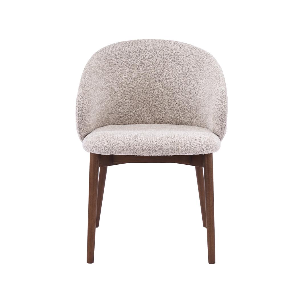  Eetkamerstoel Nagano - Beige - Geweven - Walnoot Houten Frame afbeelding 2