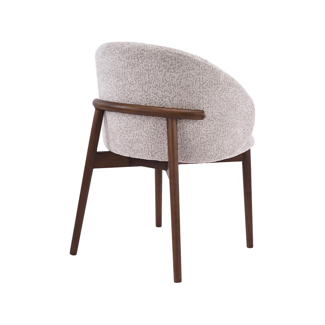  Eetkamerstoel Nagano - Beige - Geweven - Walnoot Houten Frame afbeelding 4