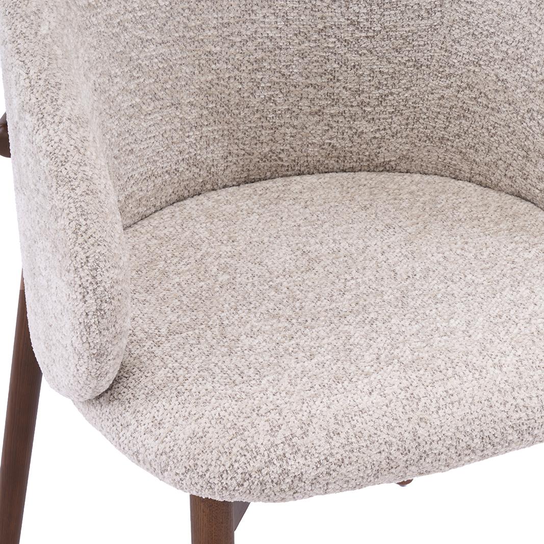  Eetkamerstoel Nagano - Beige - Geweven - Walnoot Houten Frame afbeelding 6