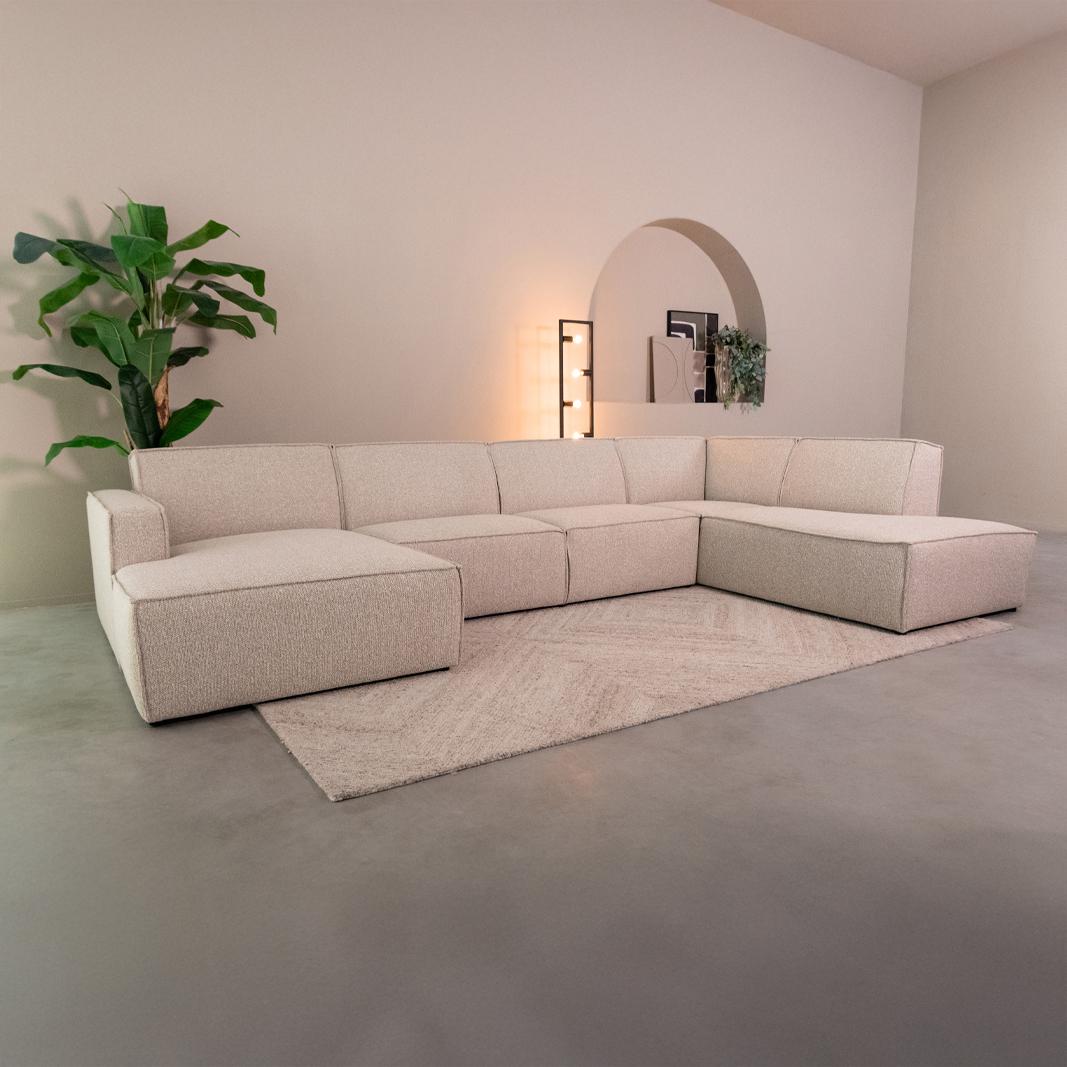  Bank Kay - Naturel - Boucle - Rechts Voorstaand afbeelding 1